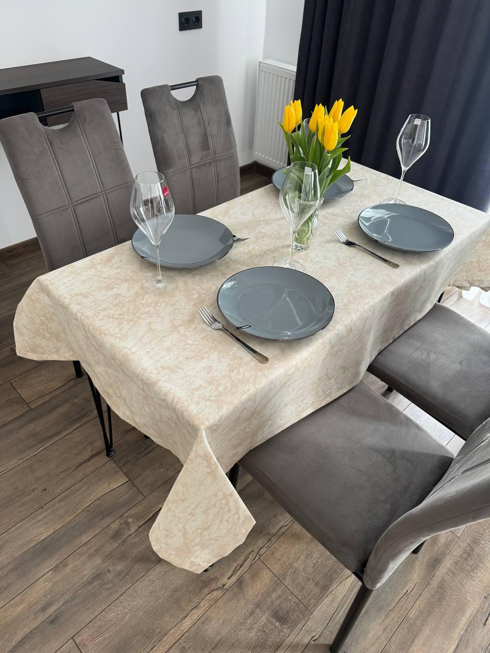 Linen waterproof tablecloth with Teflon, Geometry collection, luxury quality (custom or standard size)
