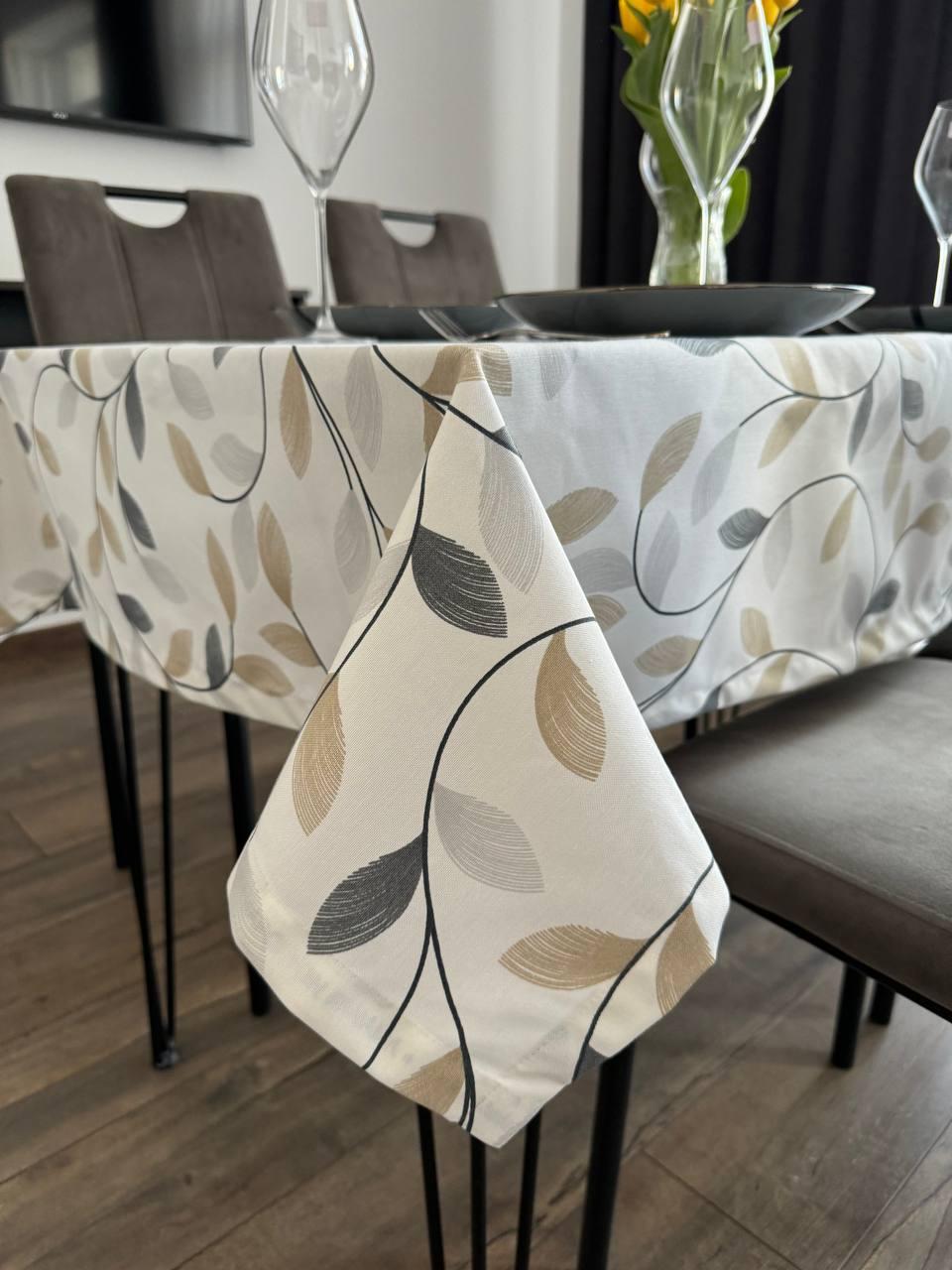 Linen waterproof tablecloth with Teflon, Geometry collection, luxury quality (custom or standard size)
