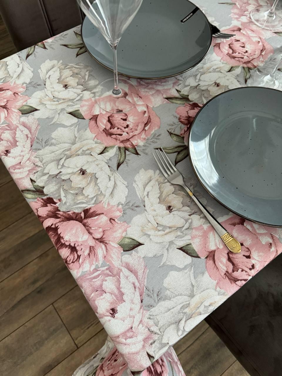 Linen waterproof tablecloth with Teflon, Geometry collection, luxury quality (custom or standard size)