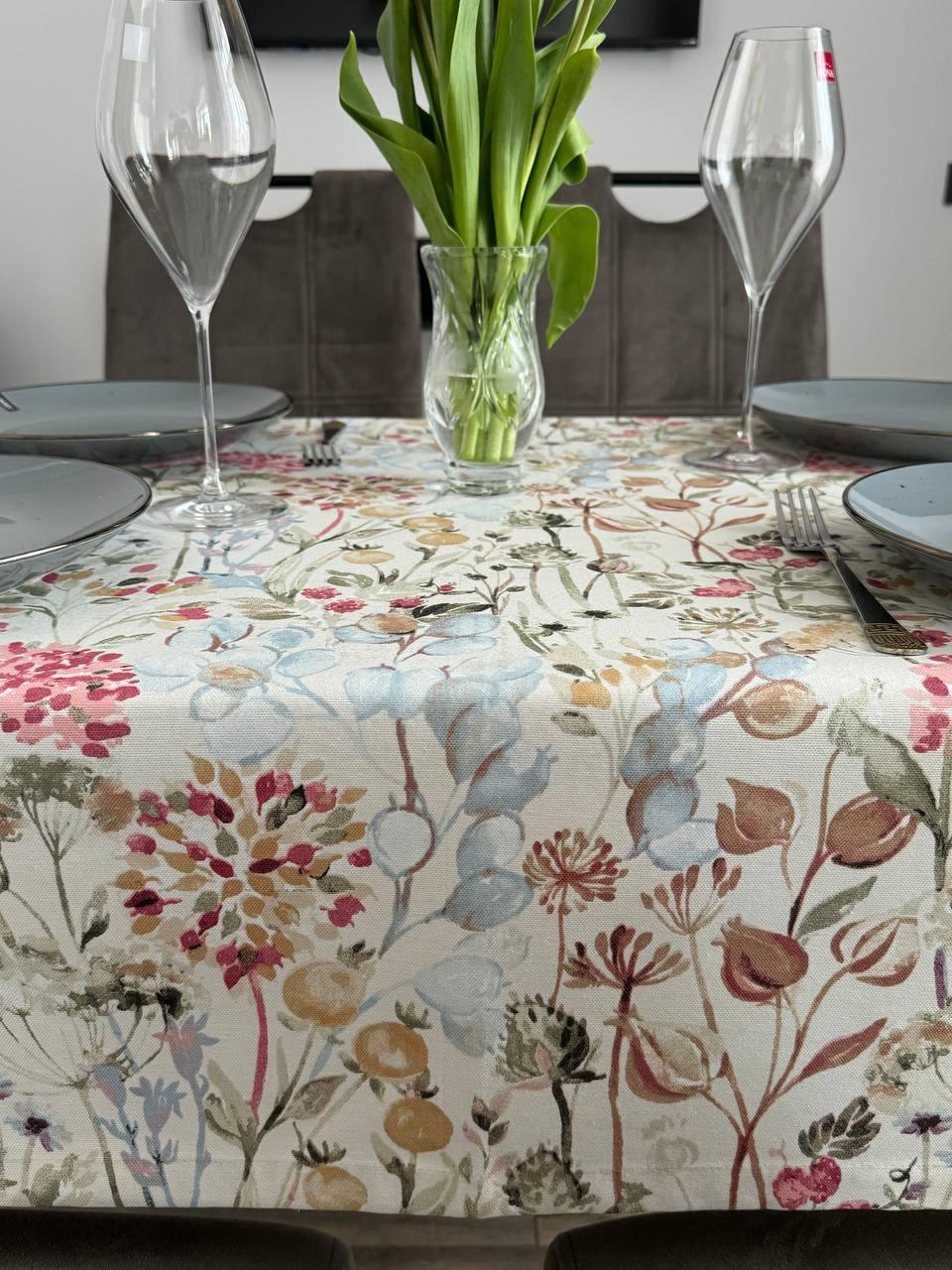 Linen waterproof tablecloth with Teflon, Geometry collection, luxury quality (custom or standard size)