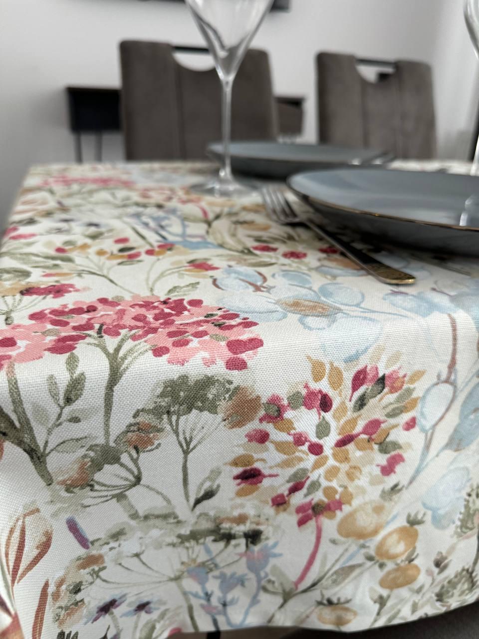 Linen waterproof tablecloth with Teflon, Geometry collection, luxury quality (custom or standard size)