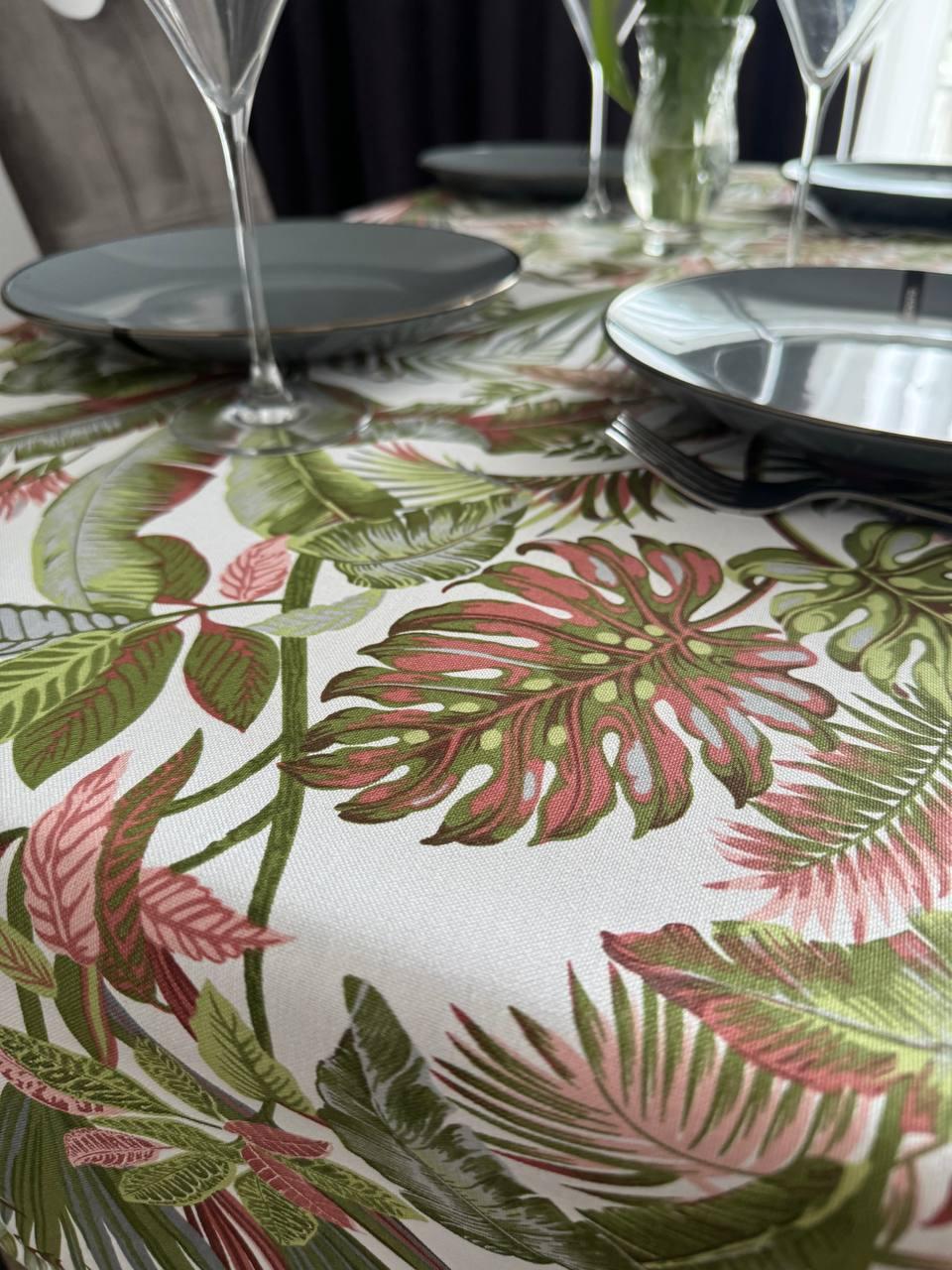 Linen waterproof tablecloth with Teflon, Geometry collection, luxury quality (custom or standard size)