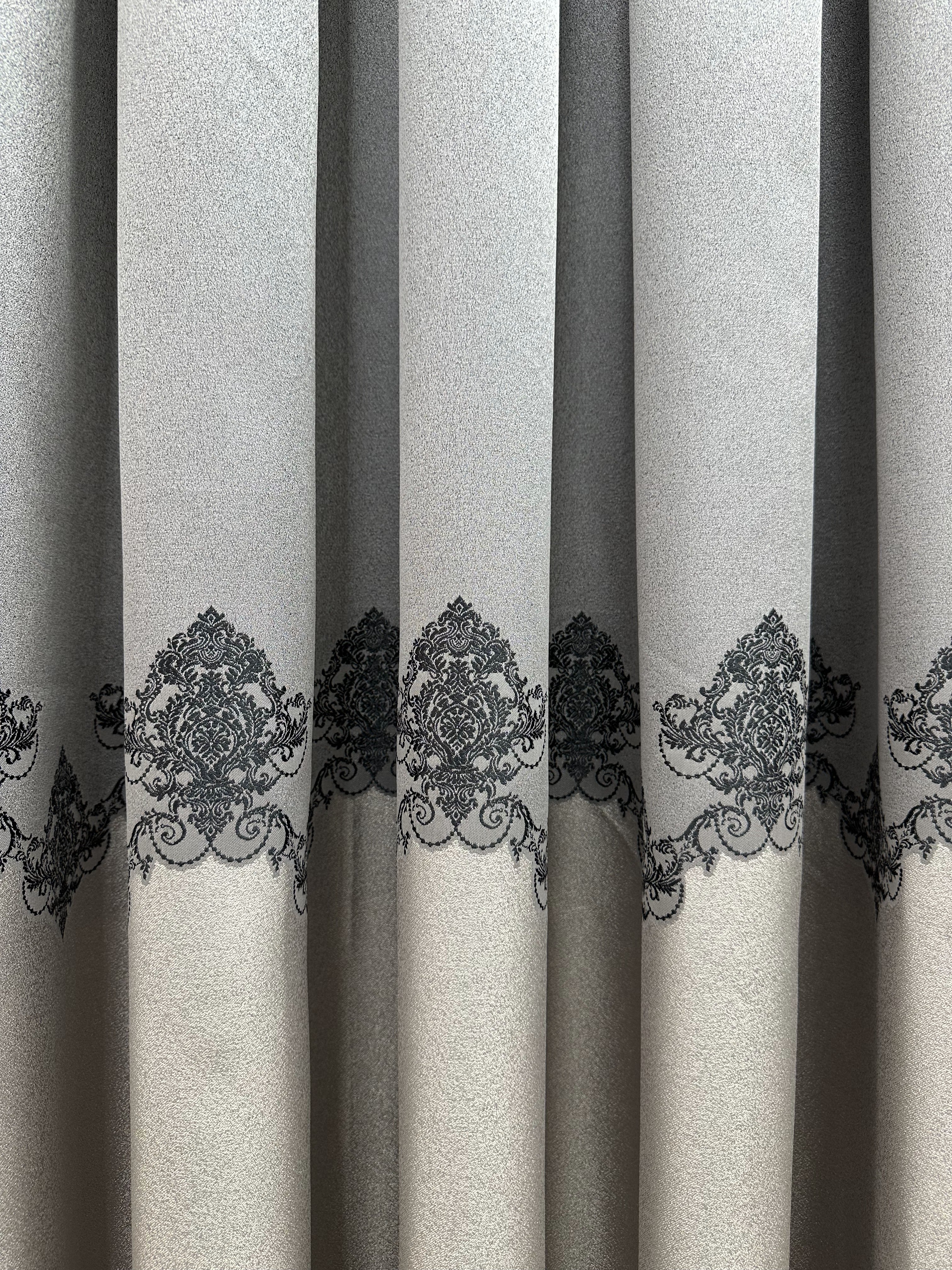 Premium quality curtain with a peephole “Royal”, gray color