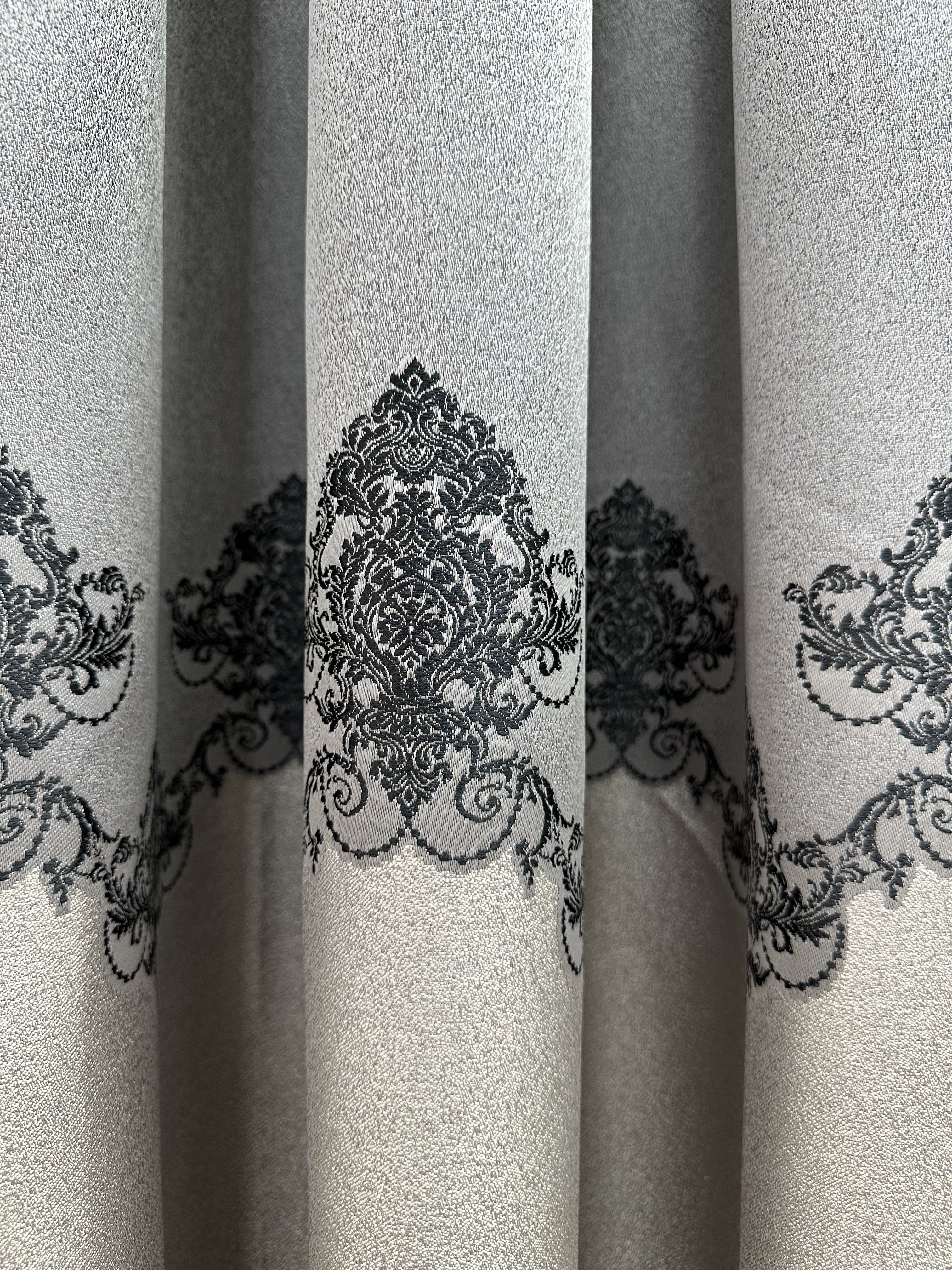 Premium quality curtain with a peephole “Royal”, gray color