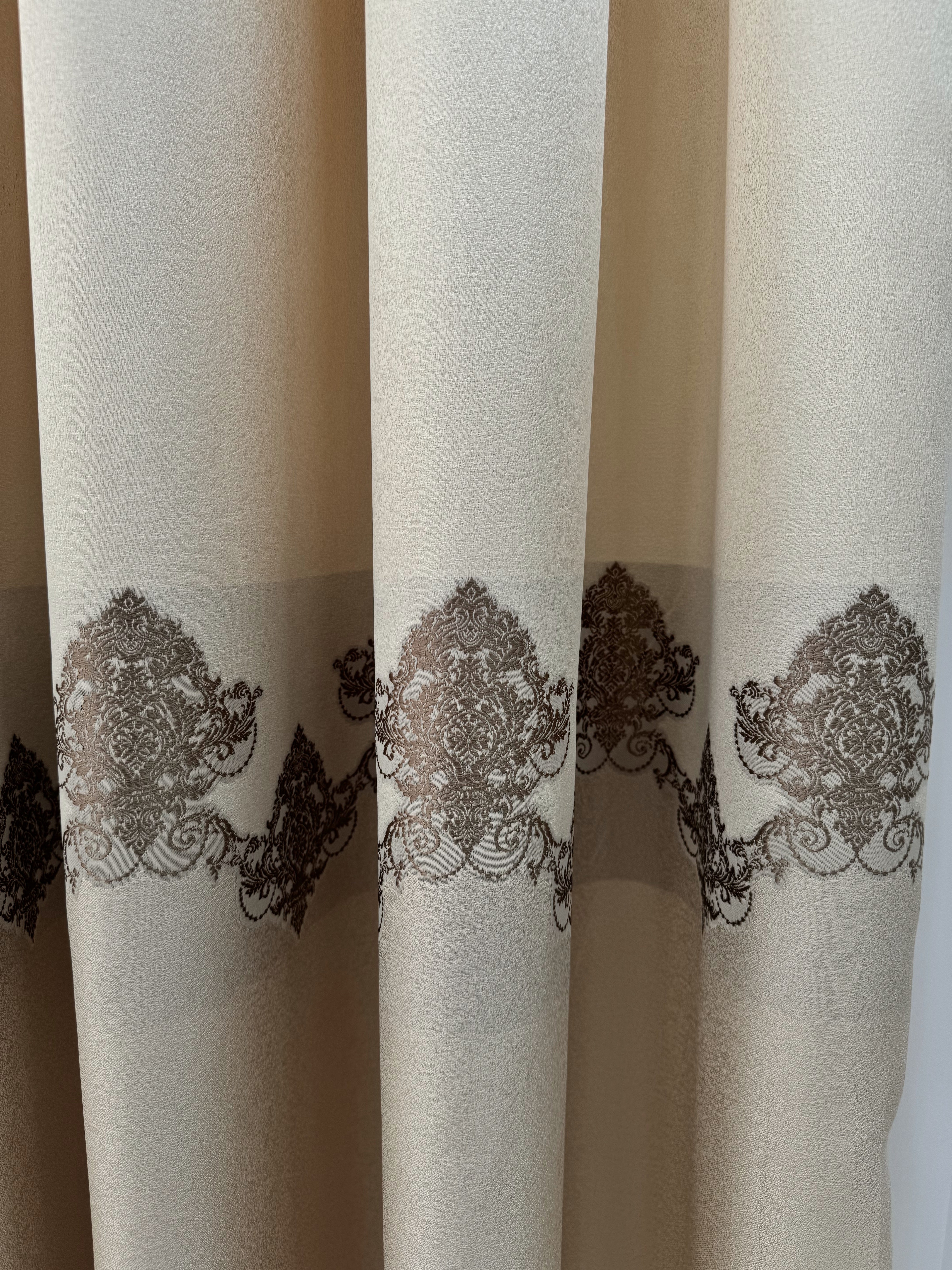 Premium quality curtain with a peephole “Royal”, milk color