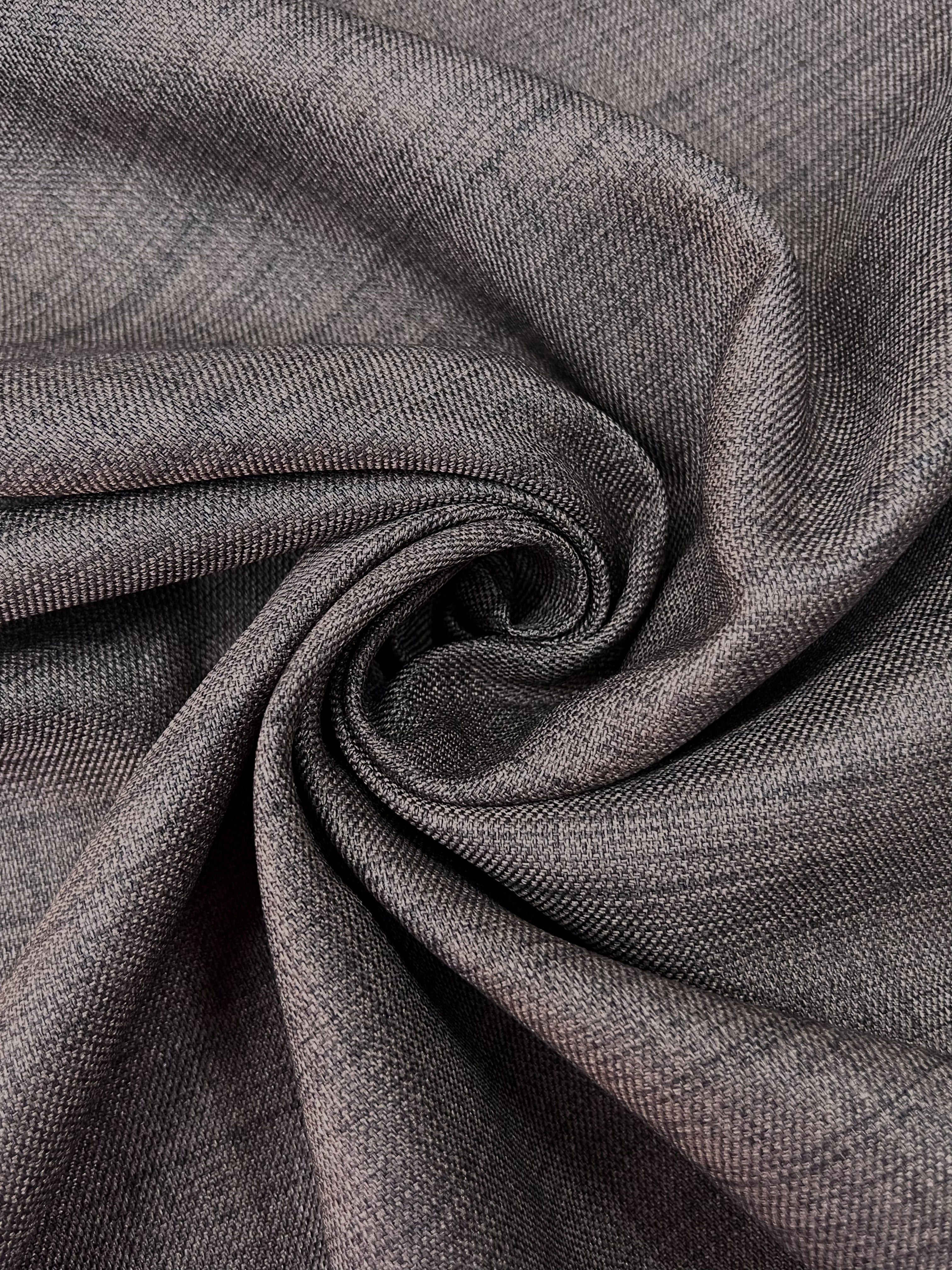 Plain linen curtain with blackout lining, brown color