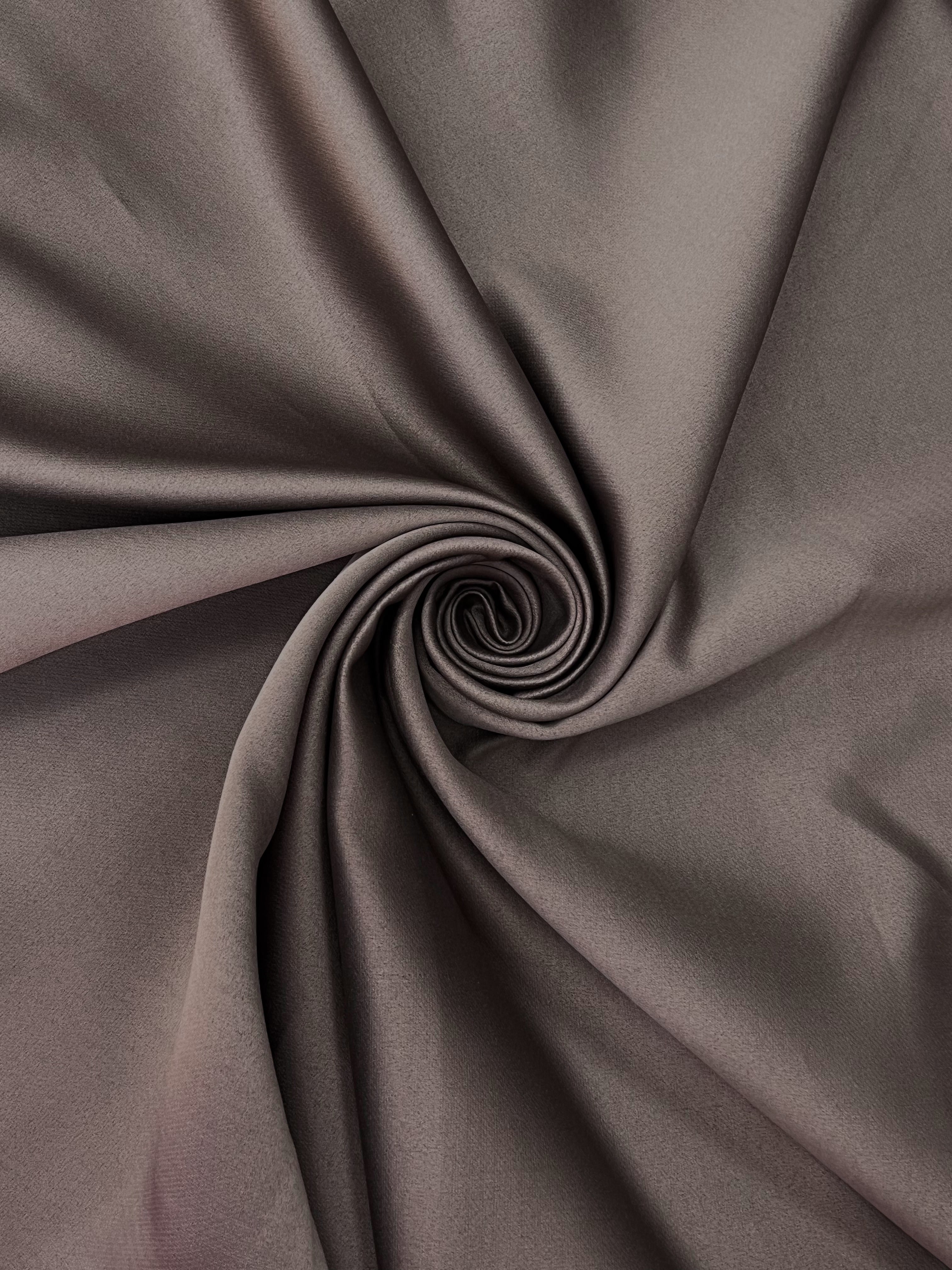 Plain linen curtain with blackout lining, brown color