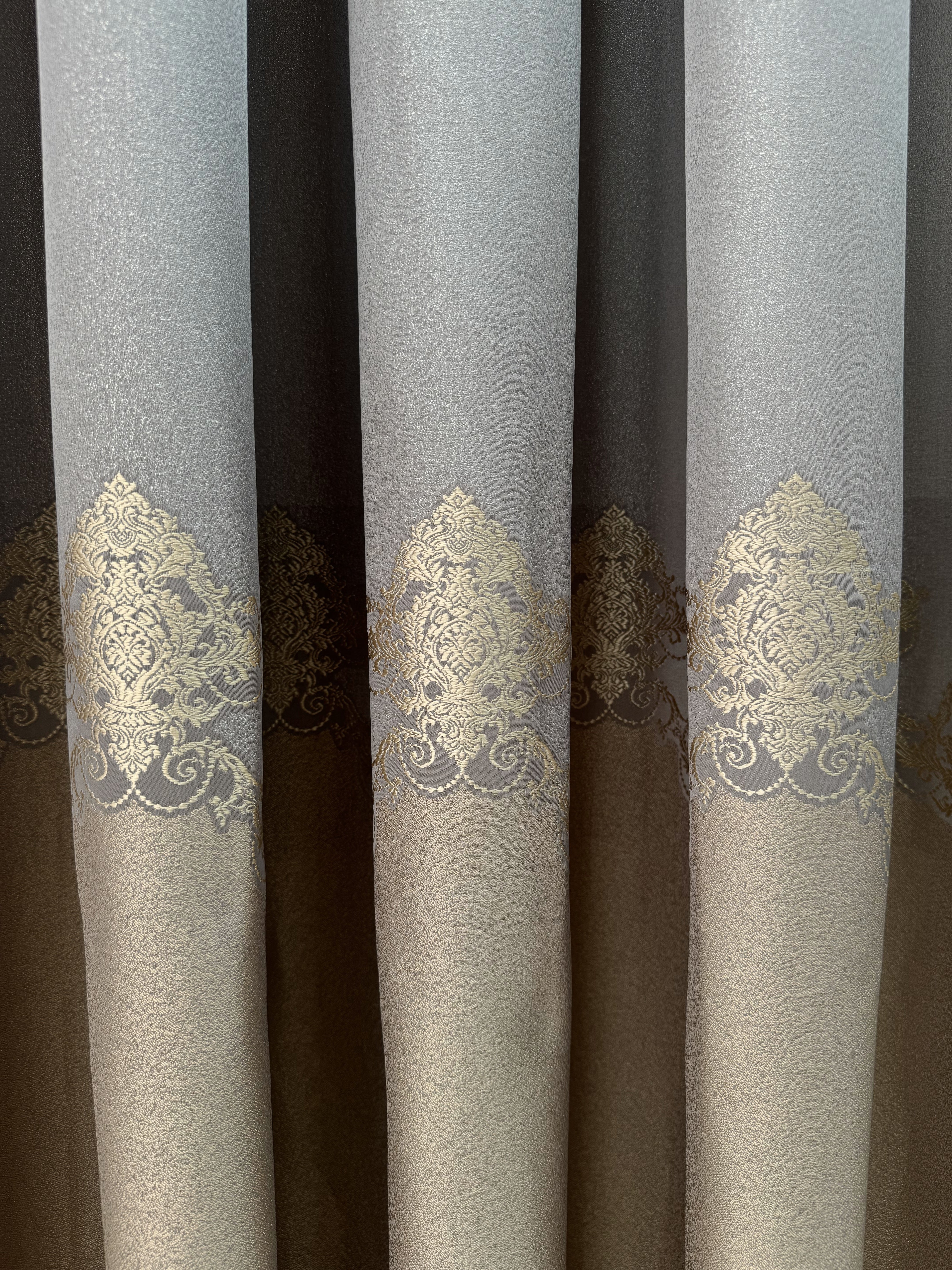 Premium quality curtain with a peephole “Royal”, cappuccino color