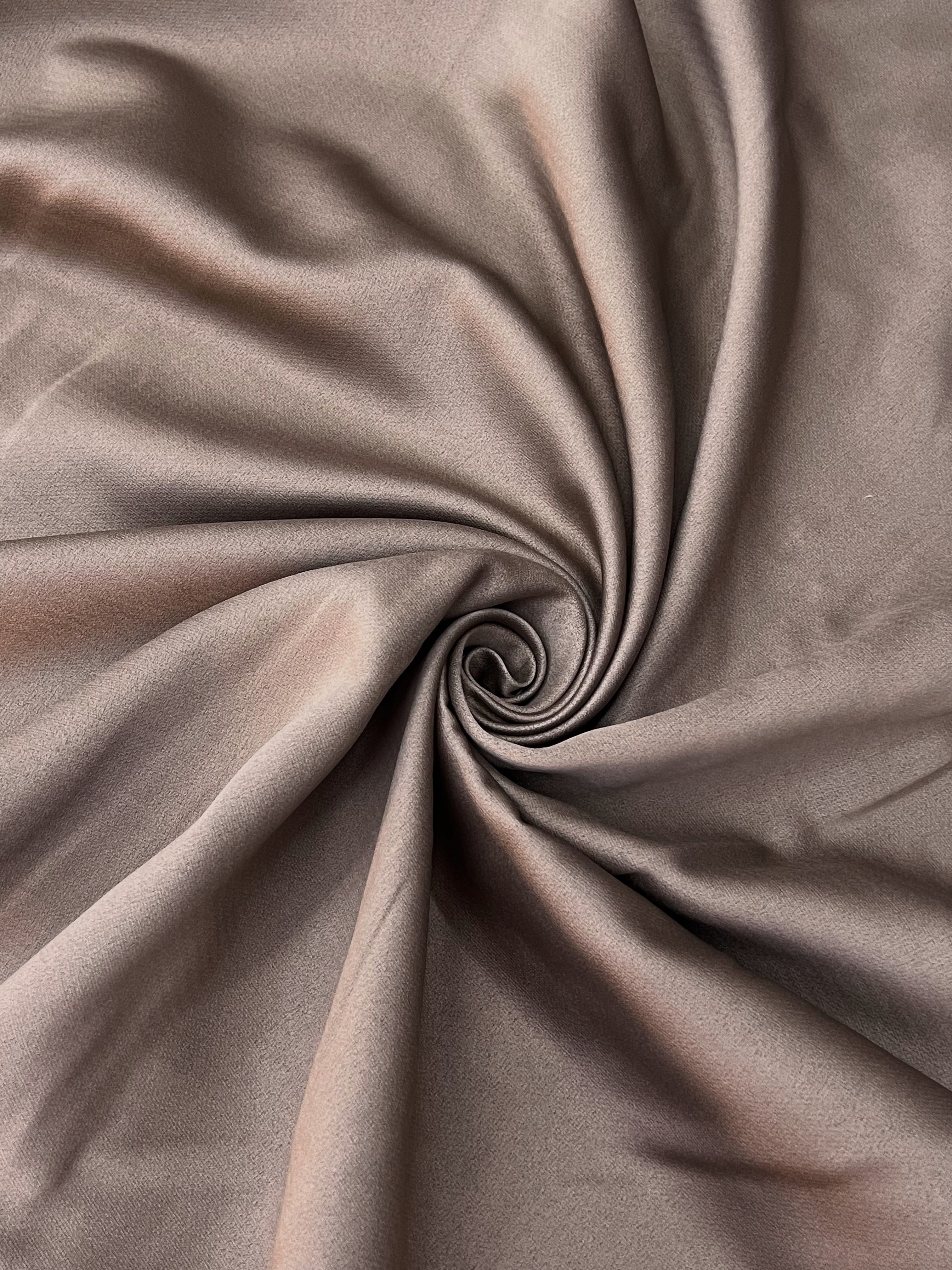 Plain linen curtain with blackout lining, light brown color