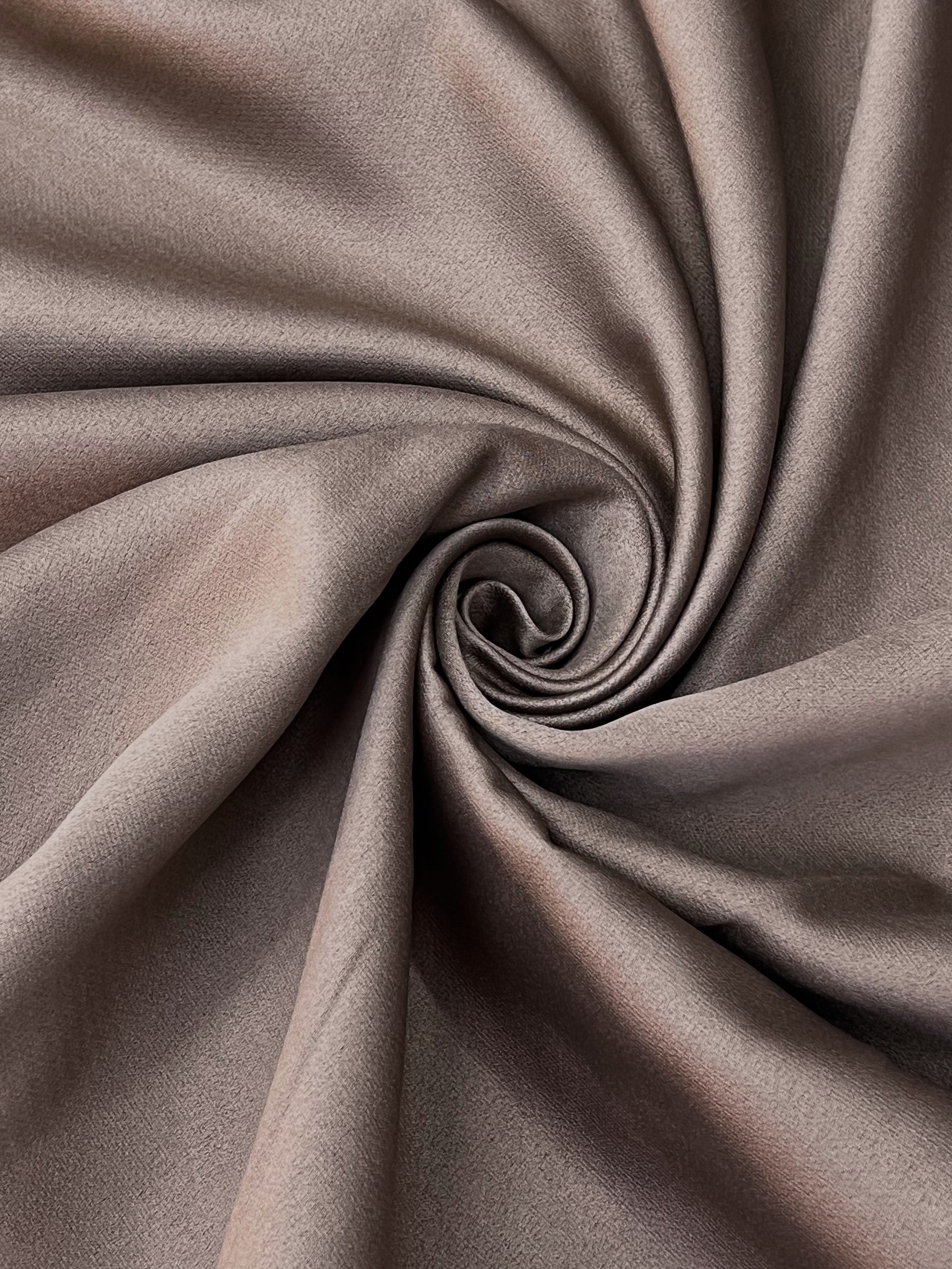 Plain linen curtain with blackout lining, light brown color