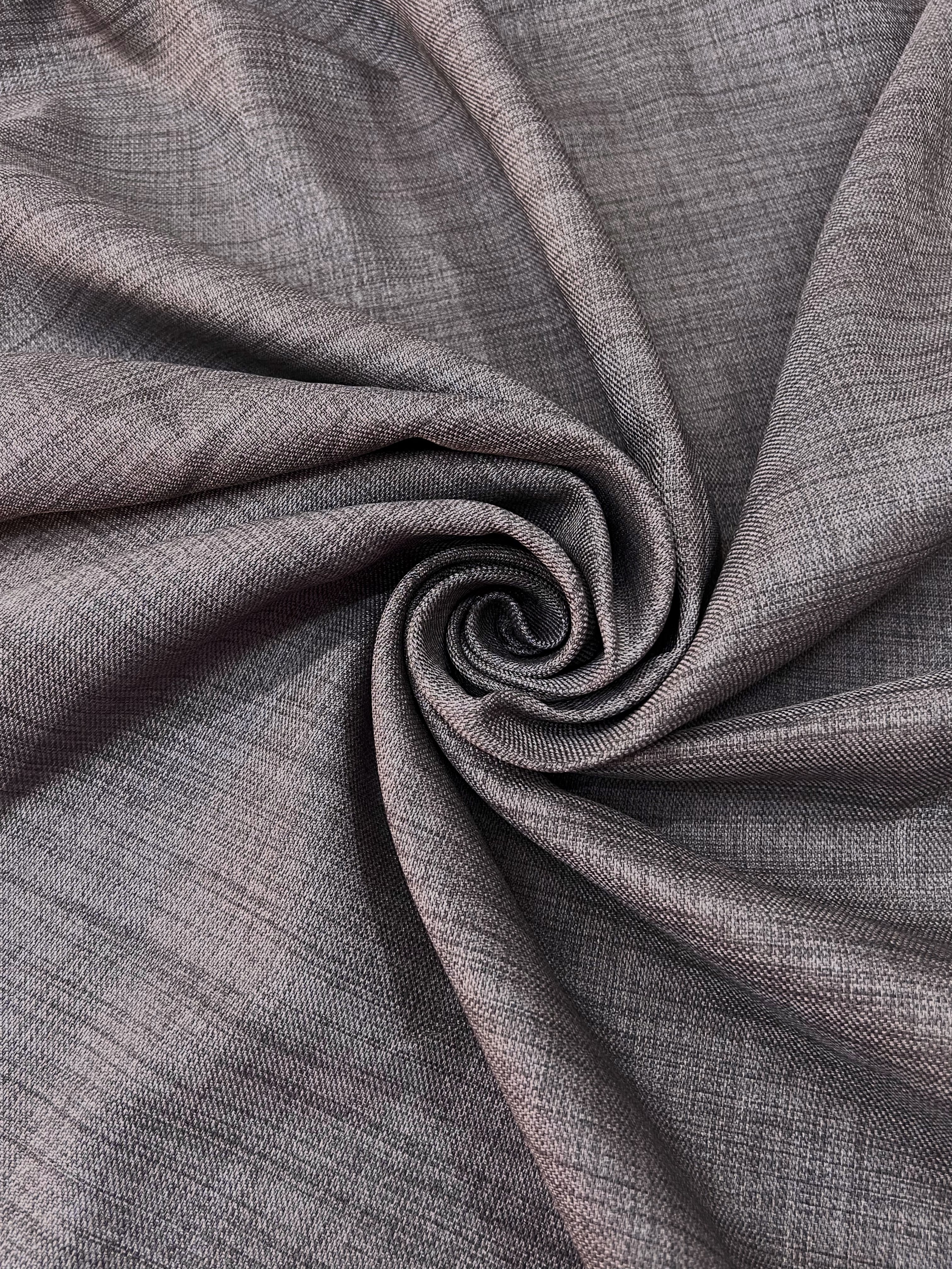 Plain linen curtain with blackout lining, grey color