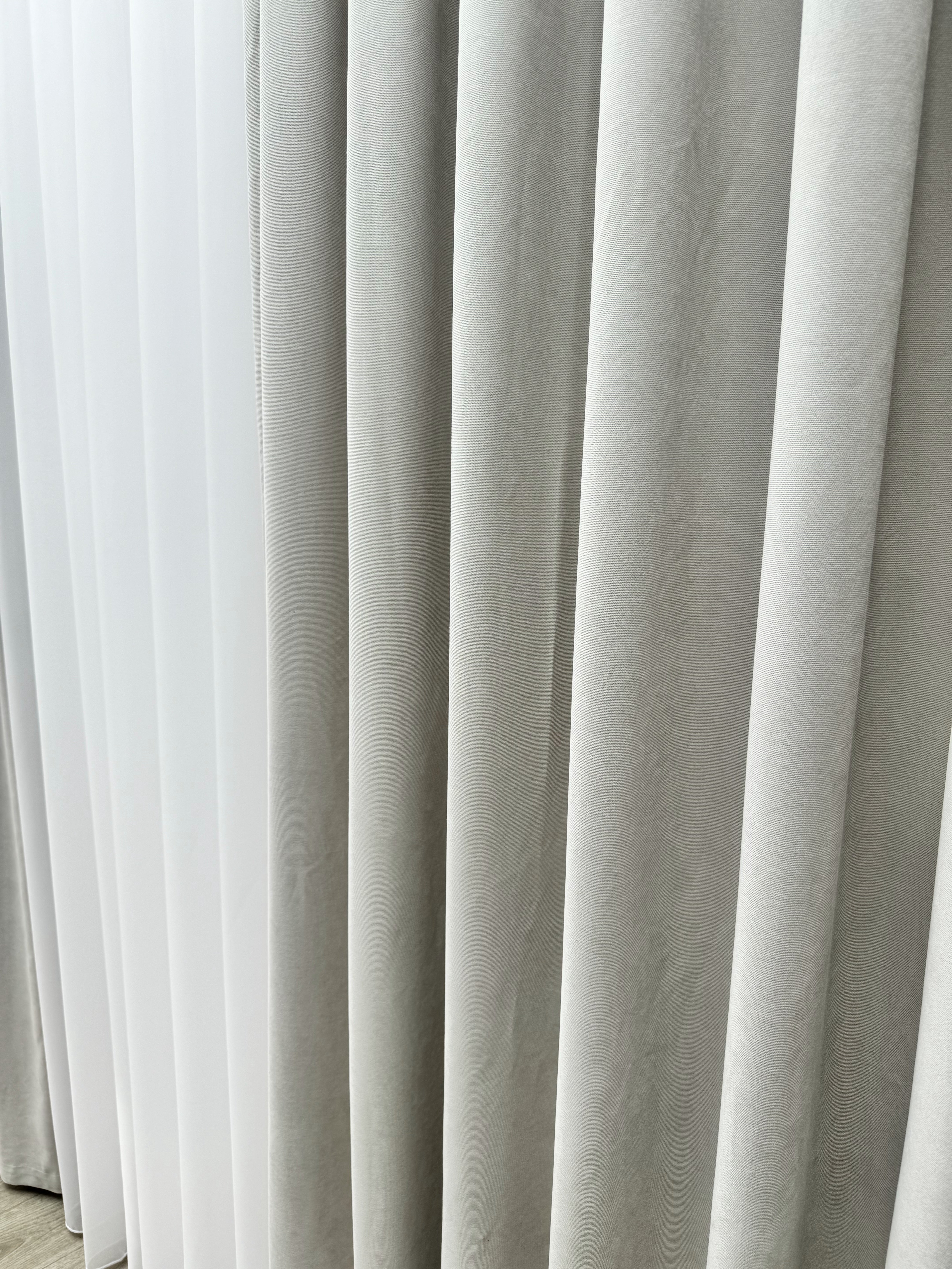 Plain microvelor curtain, light grey color
