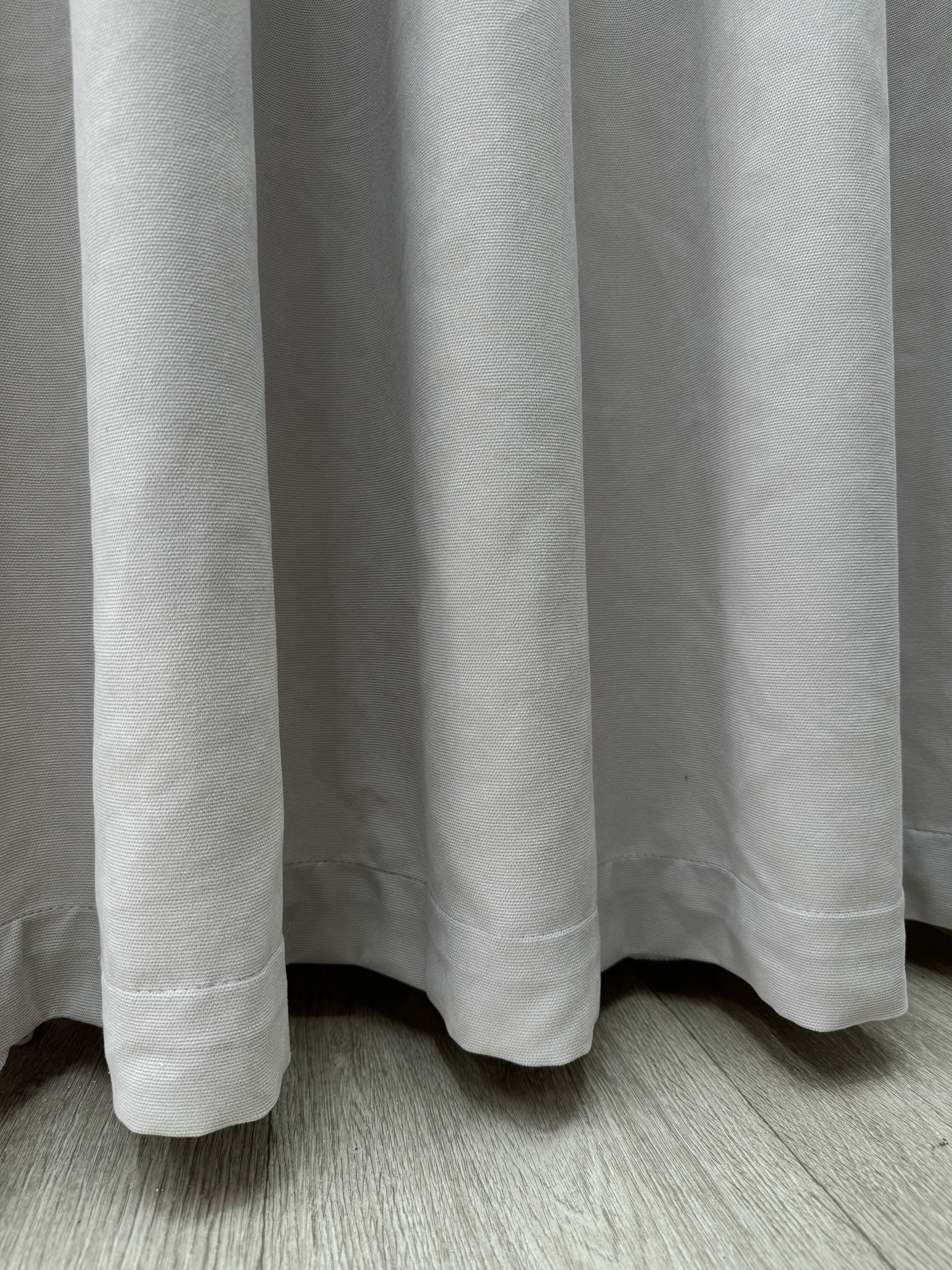 Plain microvelor curtain, light grey color