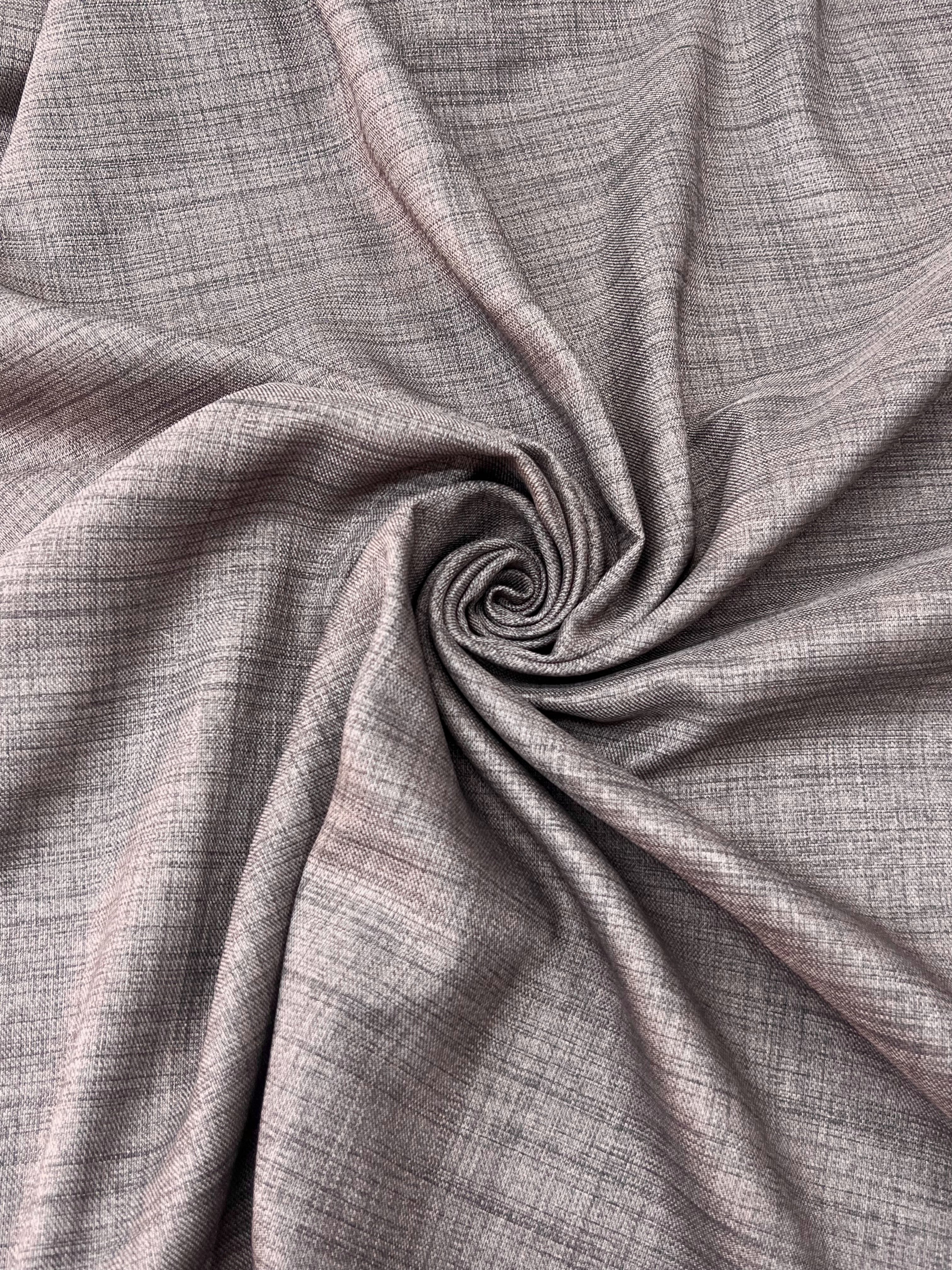 Plain linen curtain with blackout lining, gray-brown color