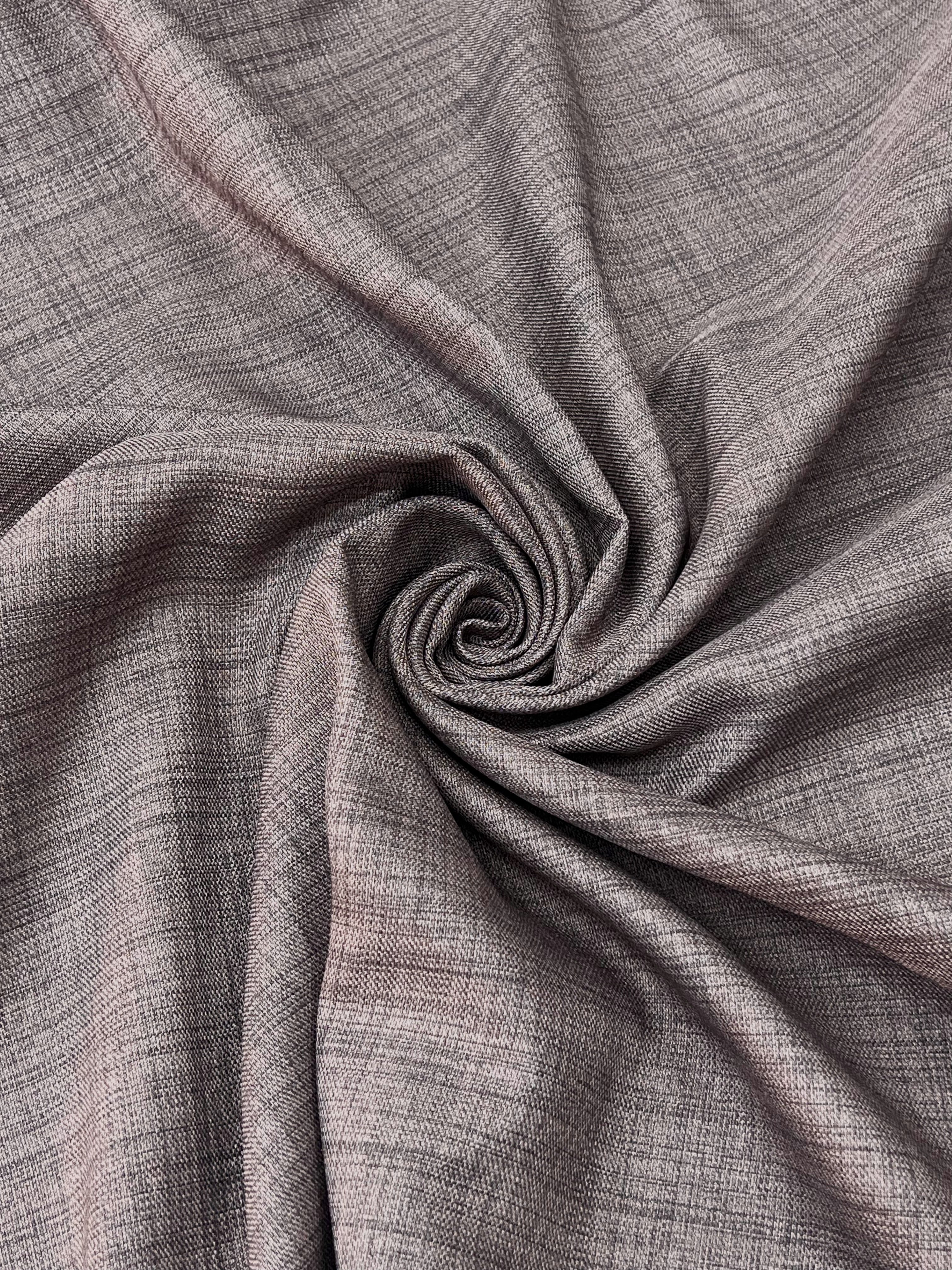 Plain linen curtain with blackout lining, gray-brown color