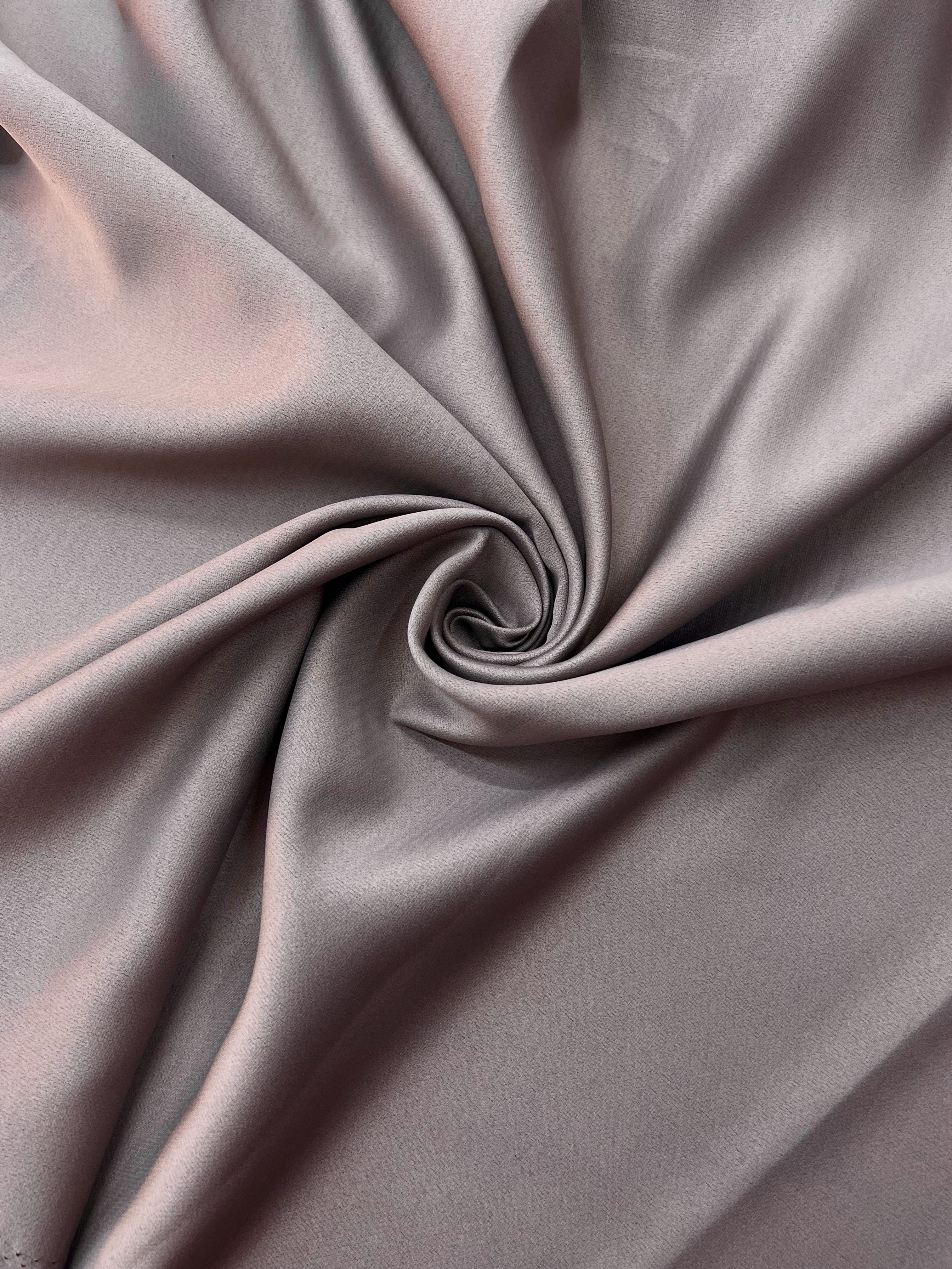 Plain linen curtain with blackout lining, gray-brown color