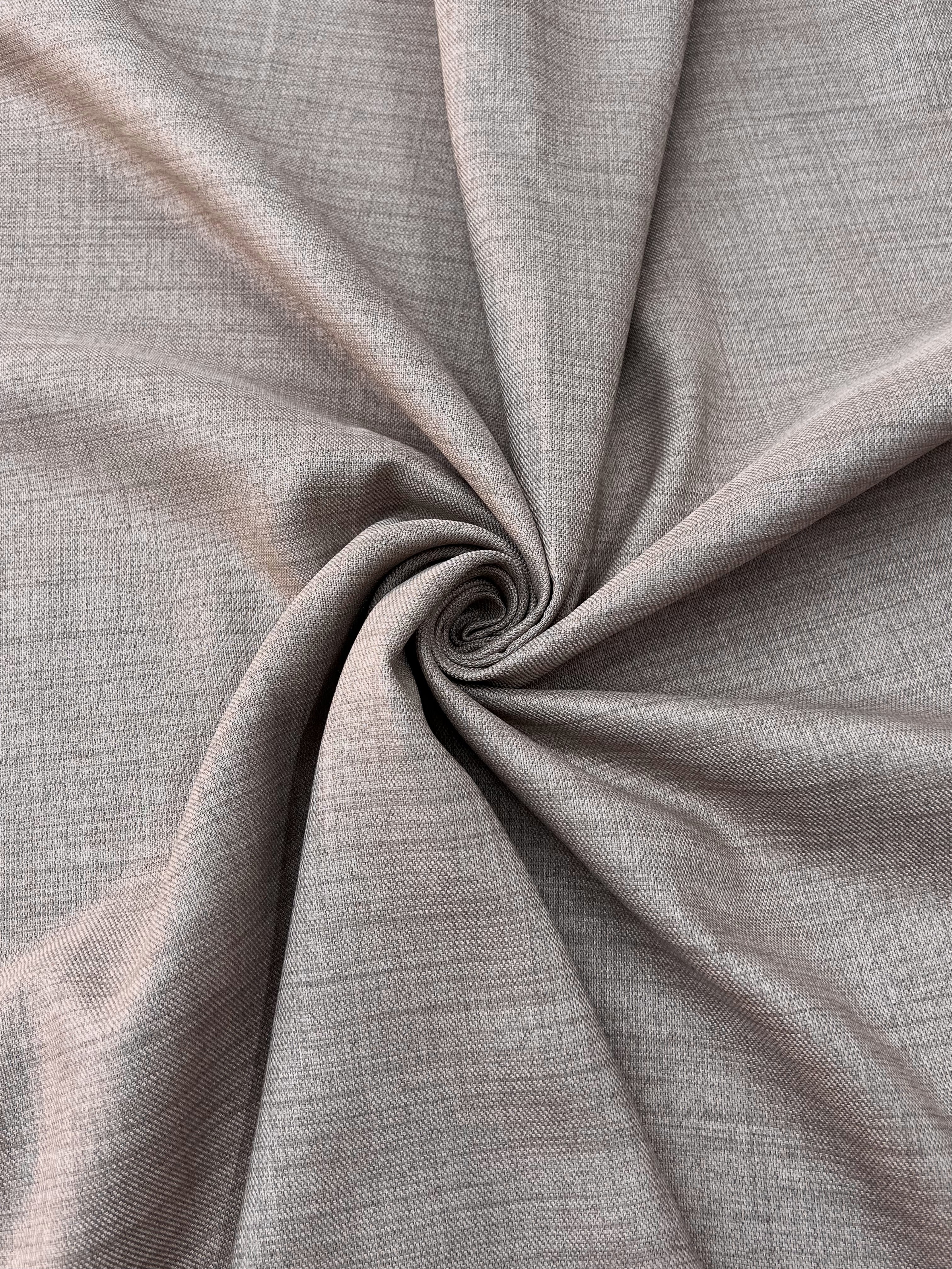 Plain linen curtain with blackout lining, cappuccino color