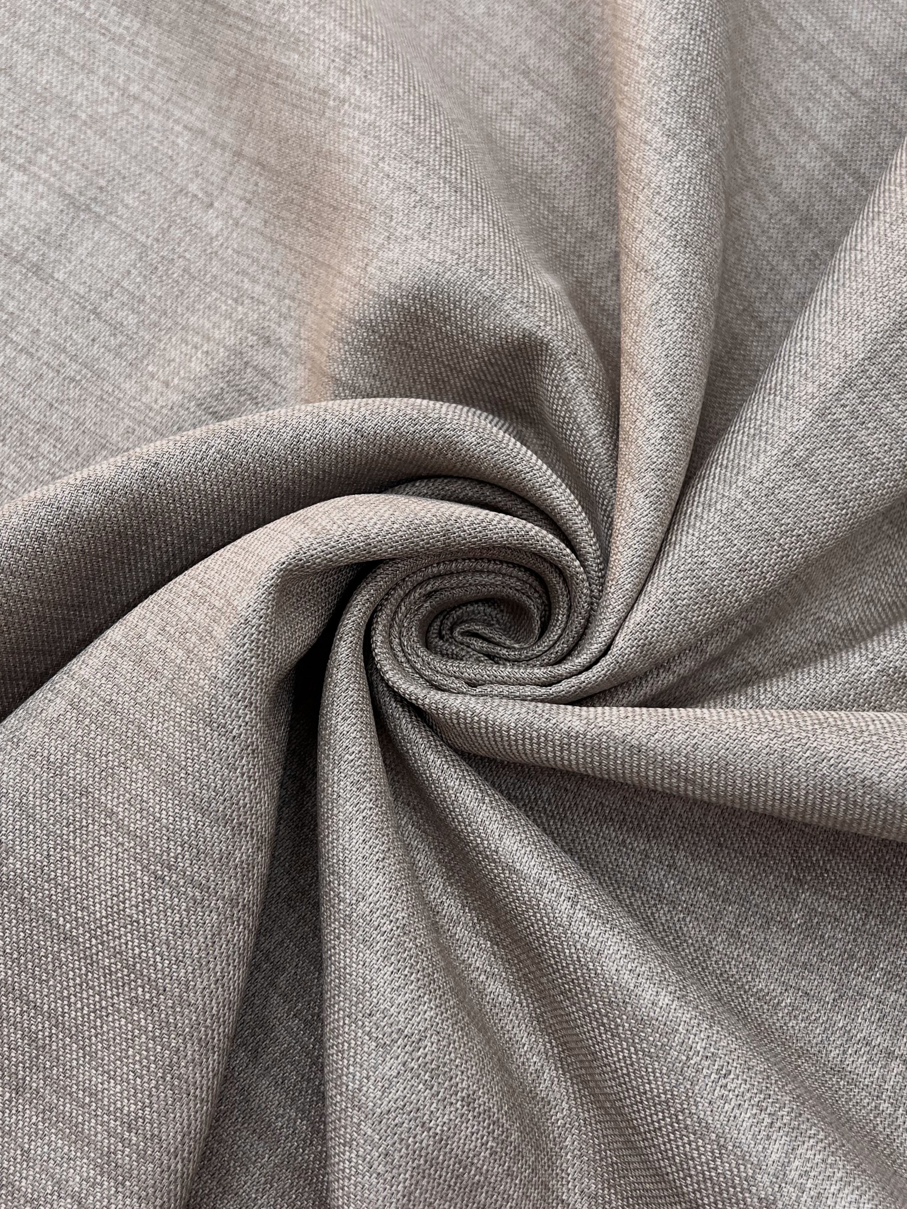 Plain linen curtain with blackout lining, cappuccino color