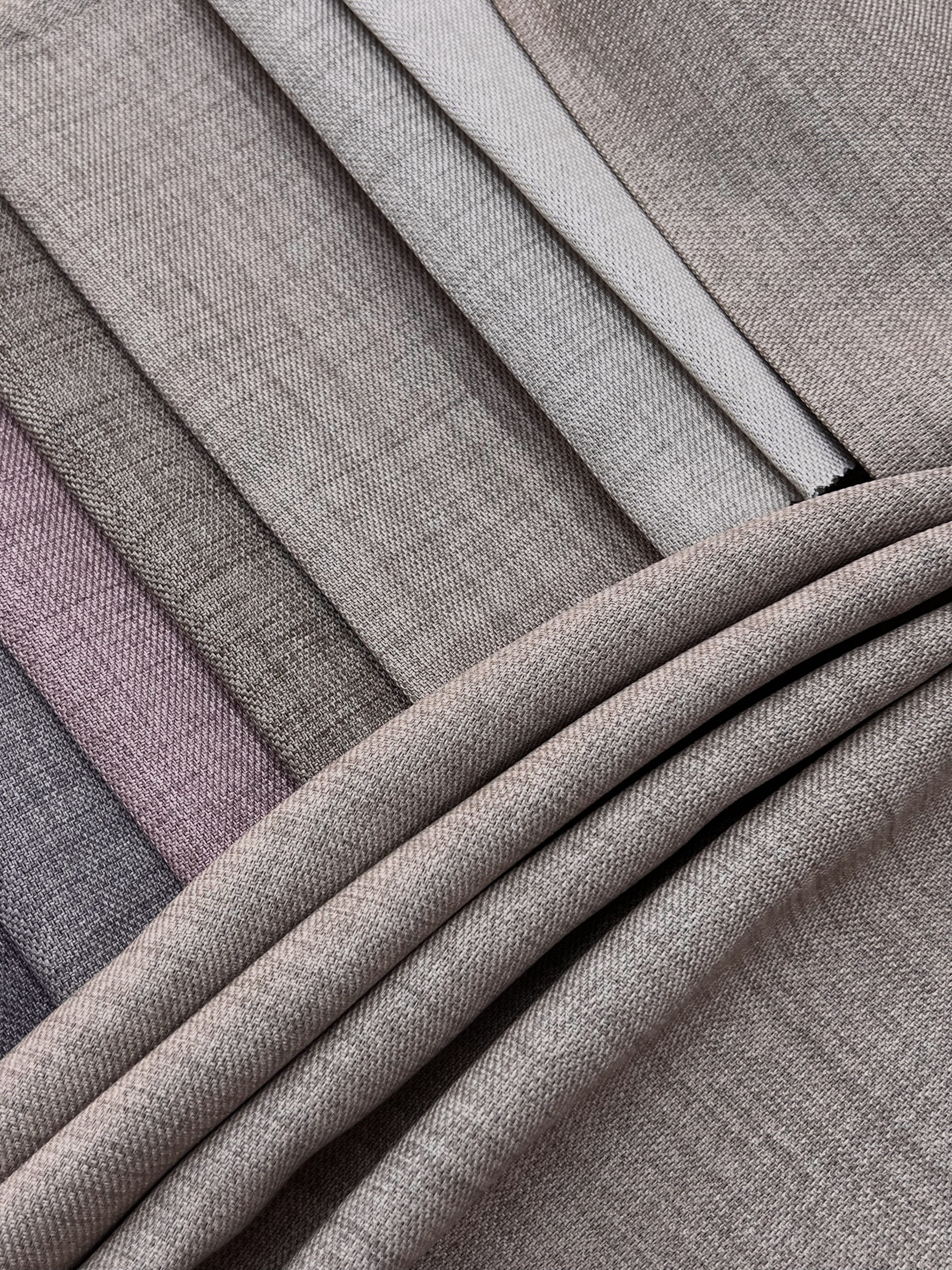 Plain linen curtain with blackout lining, cappuccino color