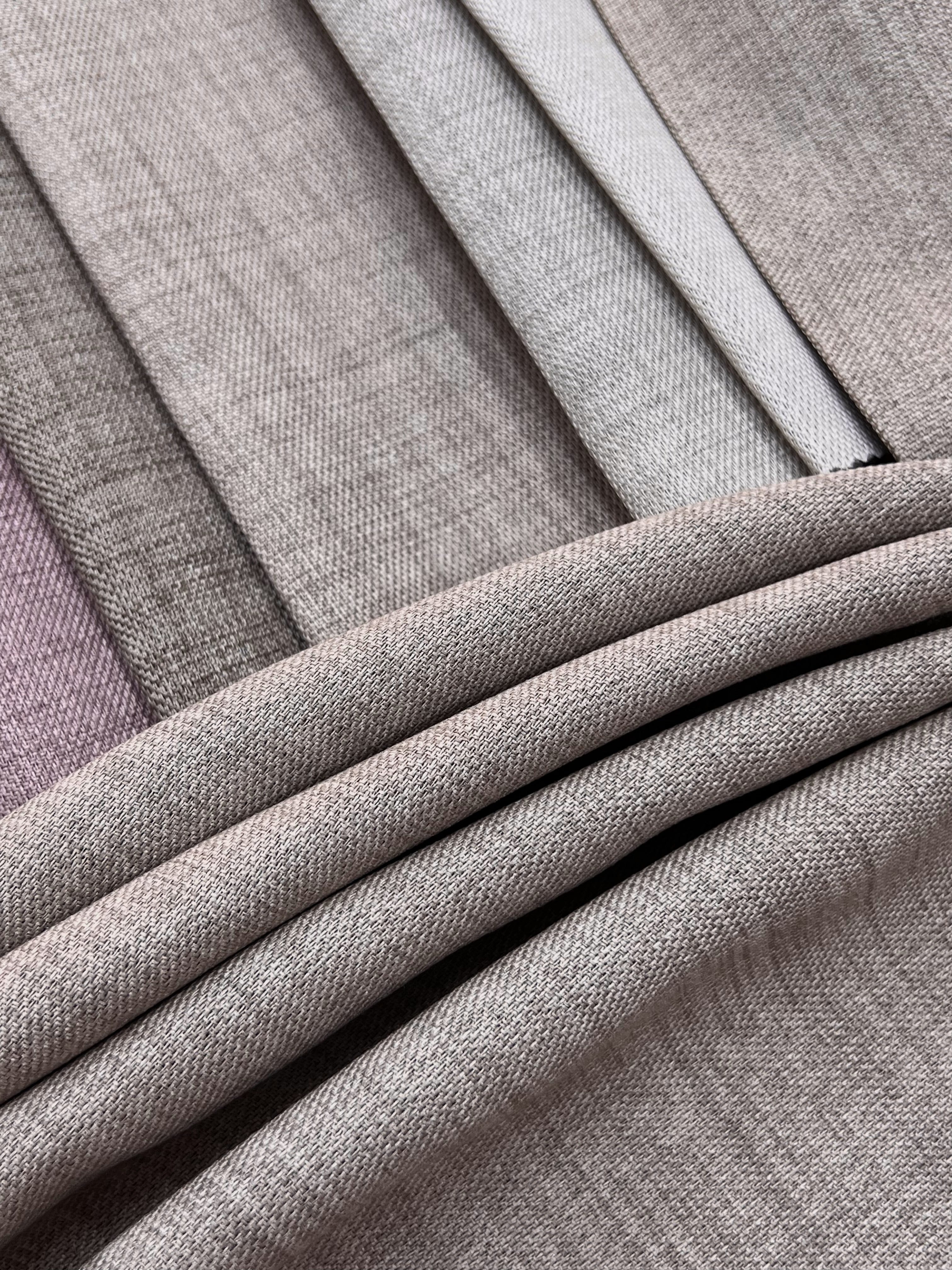 Plain linen curtain with blackout lining, cappuccino color