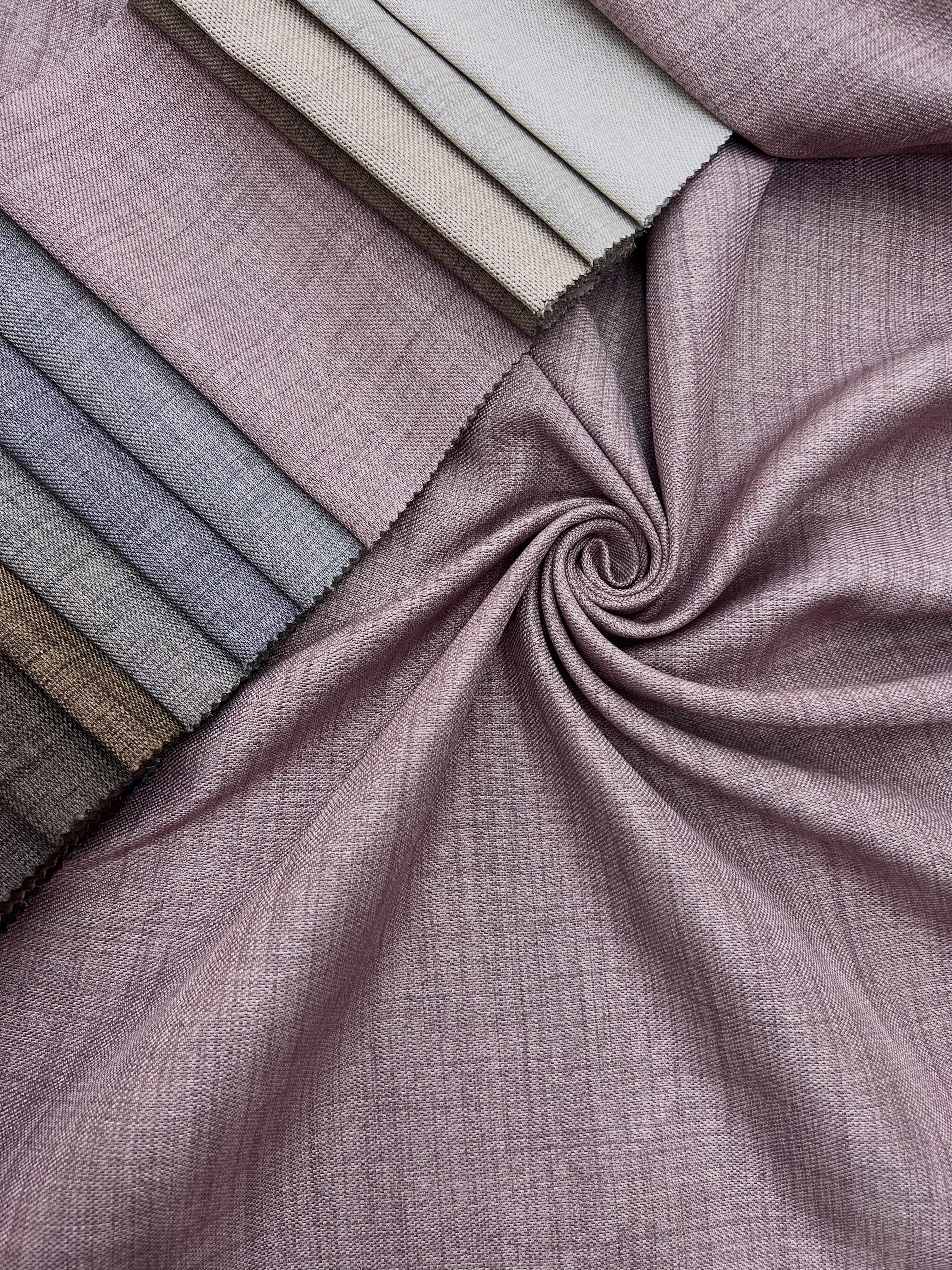 Plain linen curtain with blackout lining, pink color