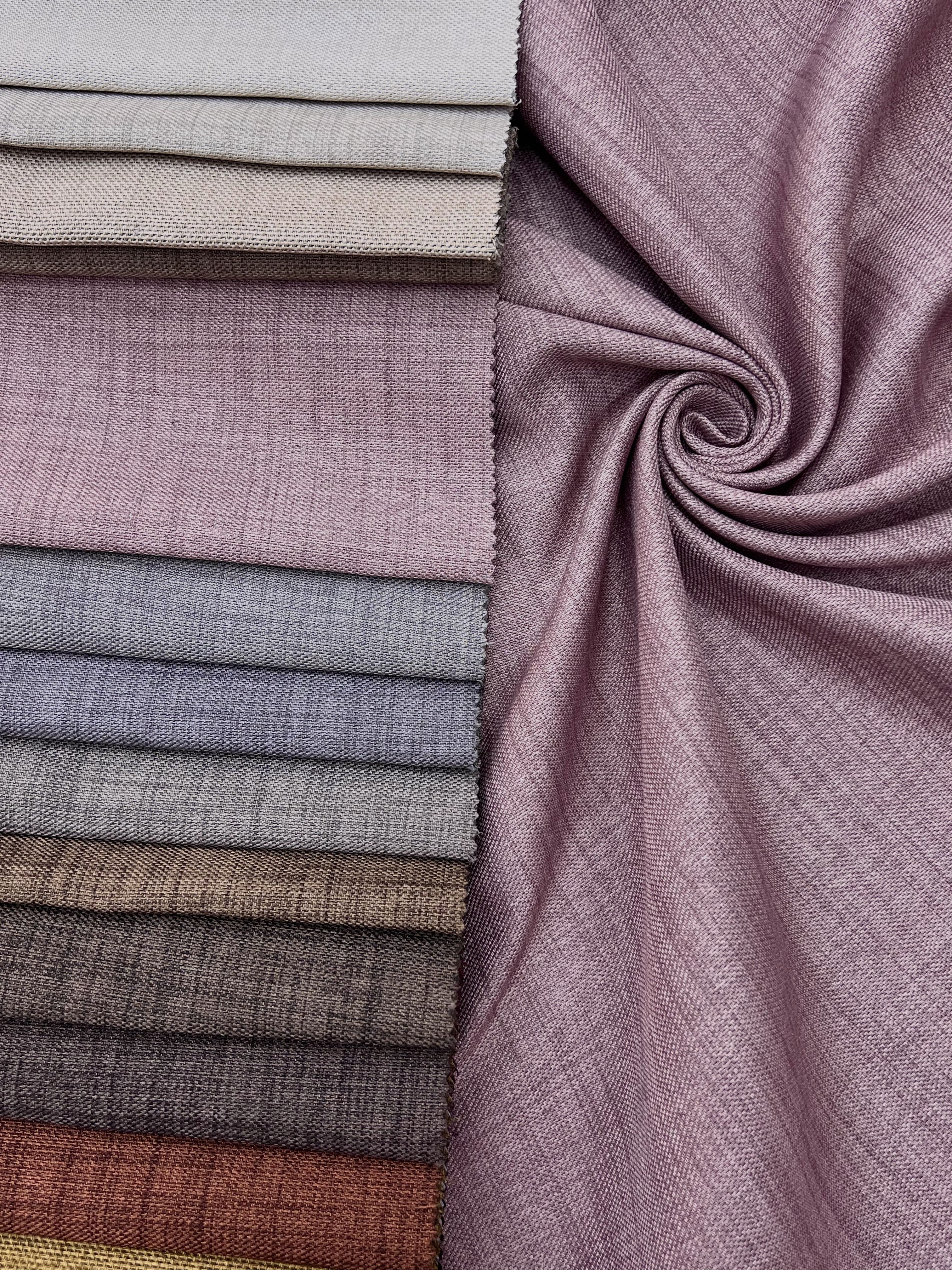 Plain linen curtain with blackout lining, pink color