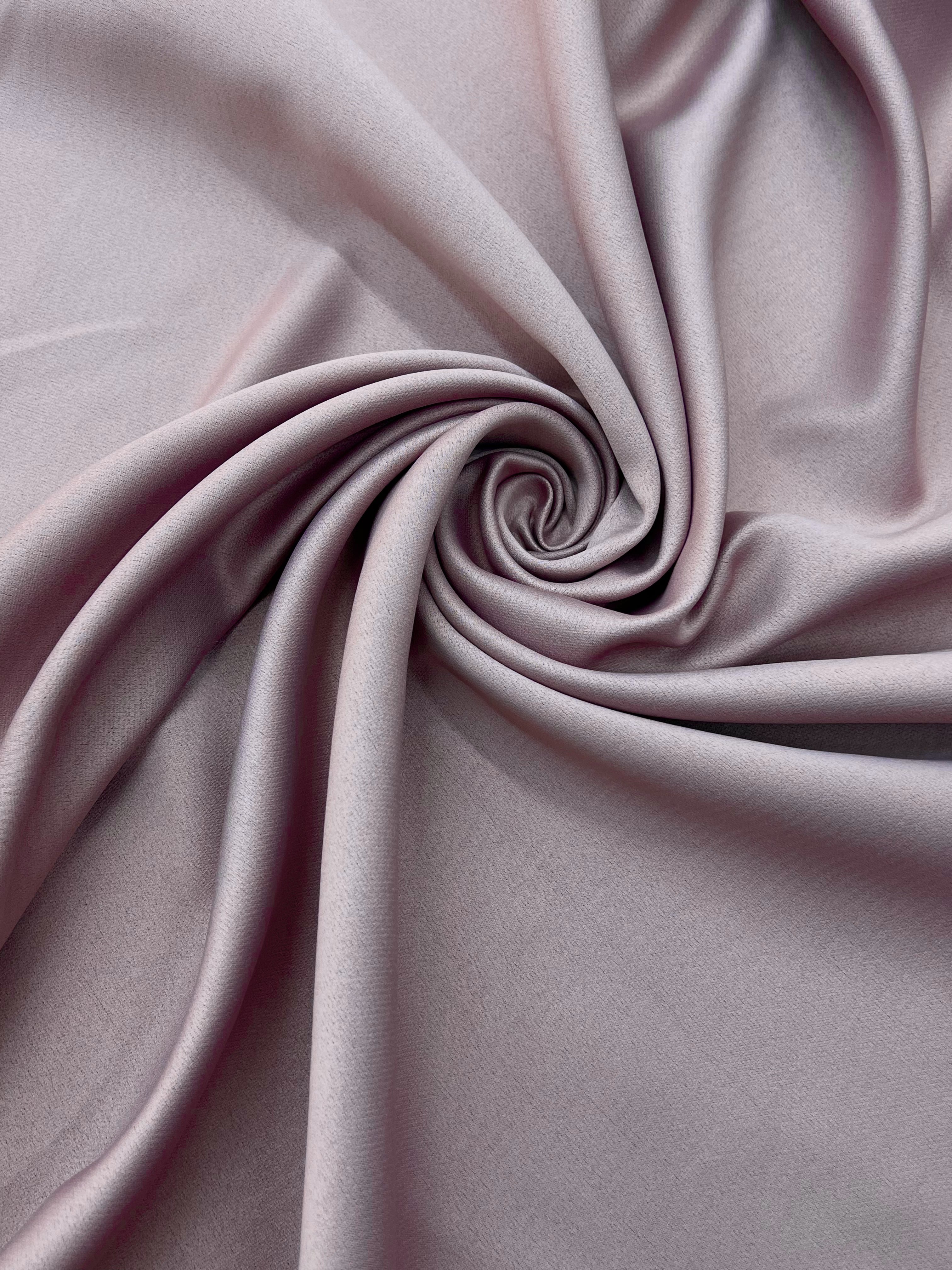 Plain linen curtain with blackout lining, pink color