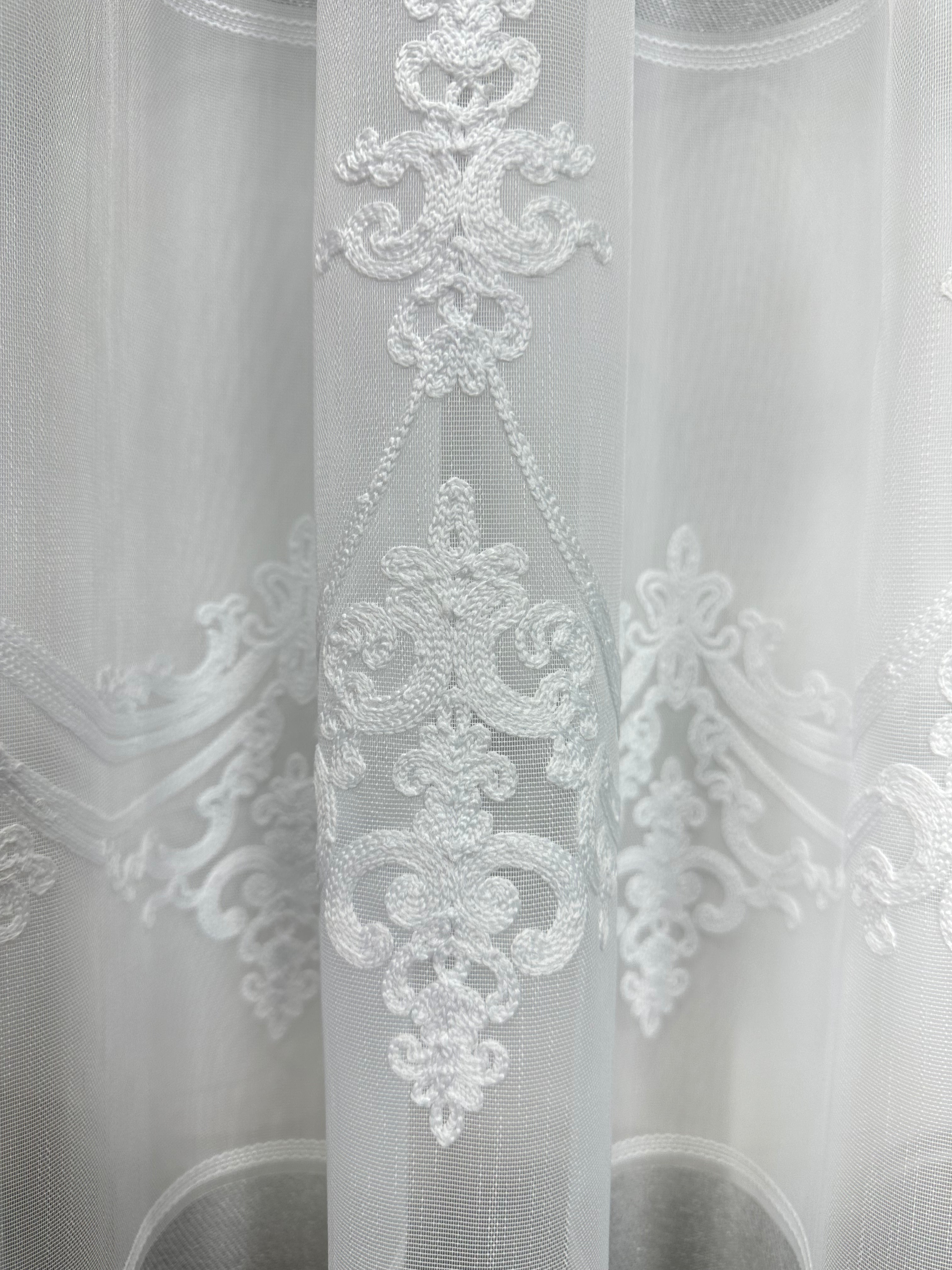 Bamboo-based sheer curtain with beautiful embroidery, gray color