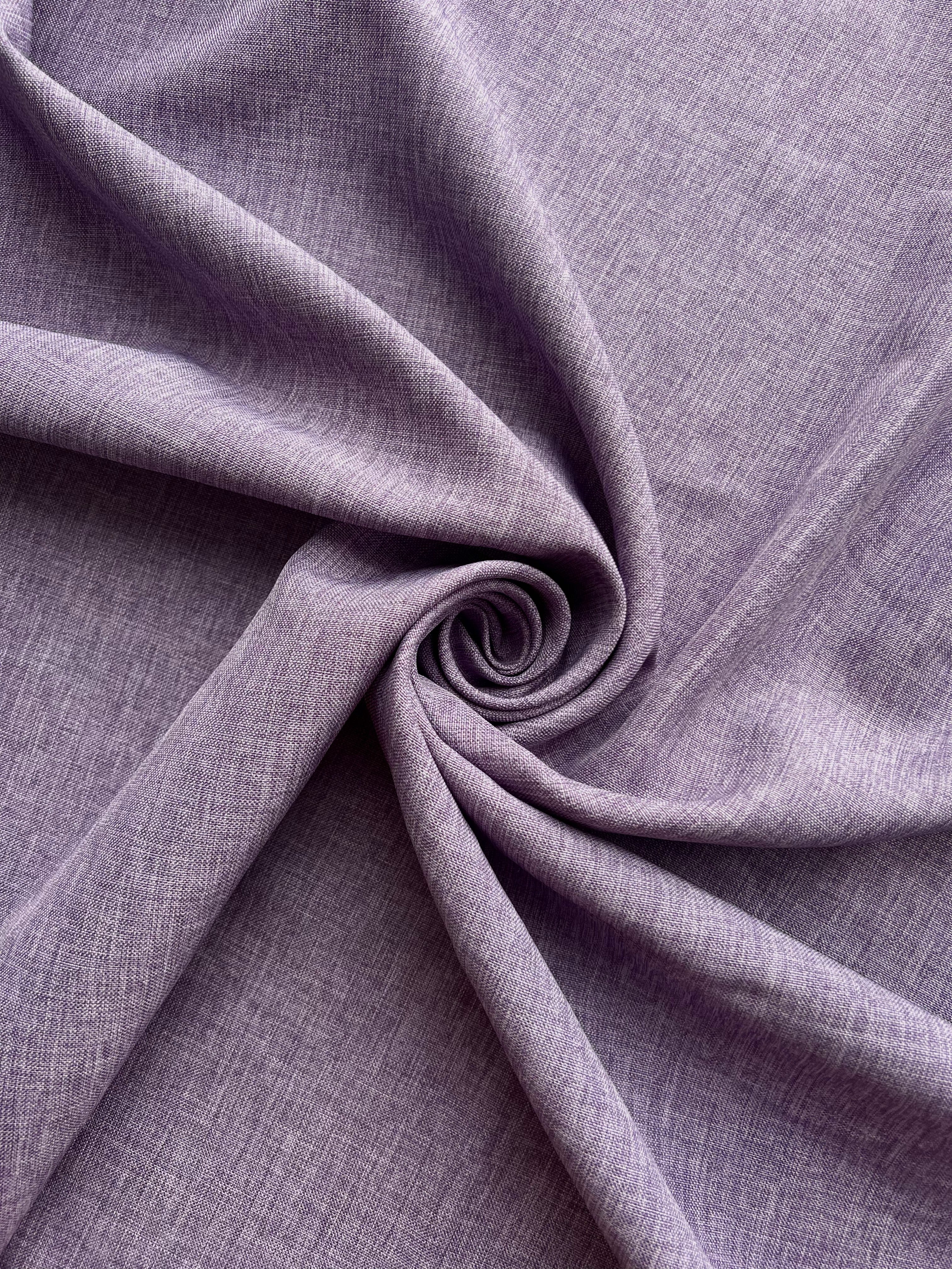 Plain linen structural curtain “Safir”, lavender color