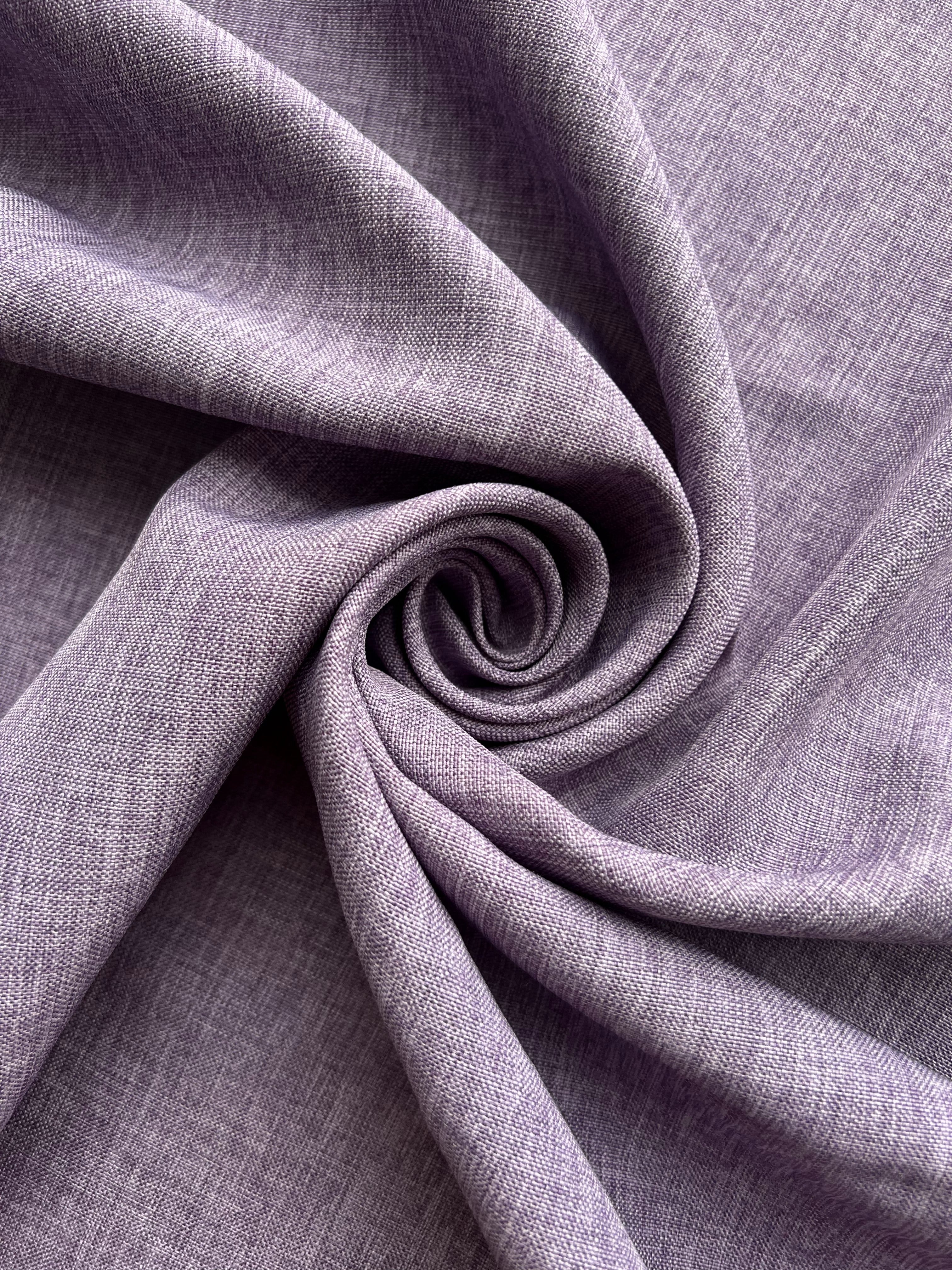 Plain linen structural curtain “Safir”, lavender color