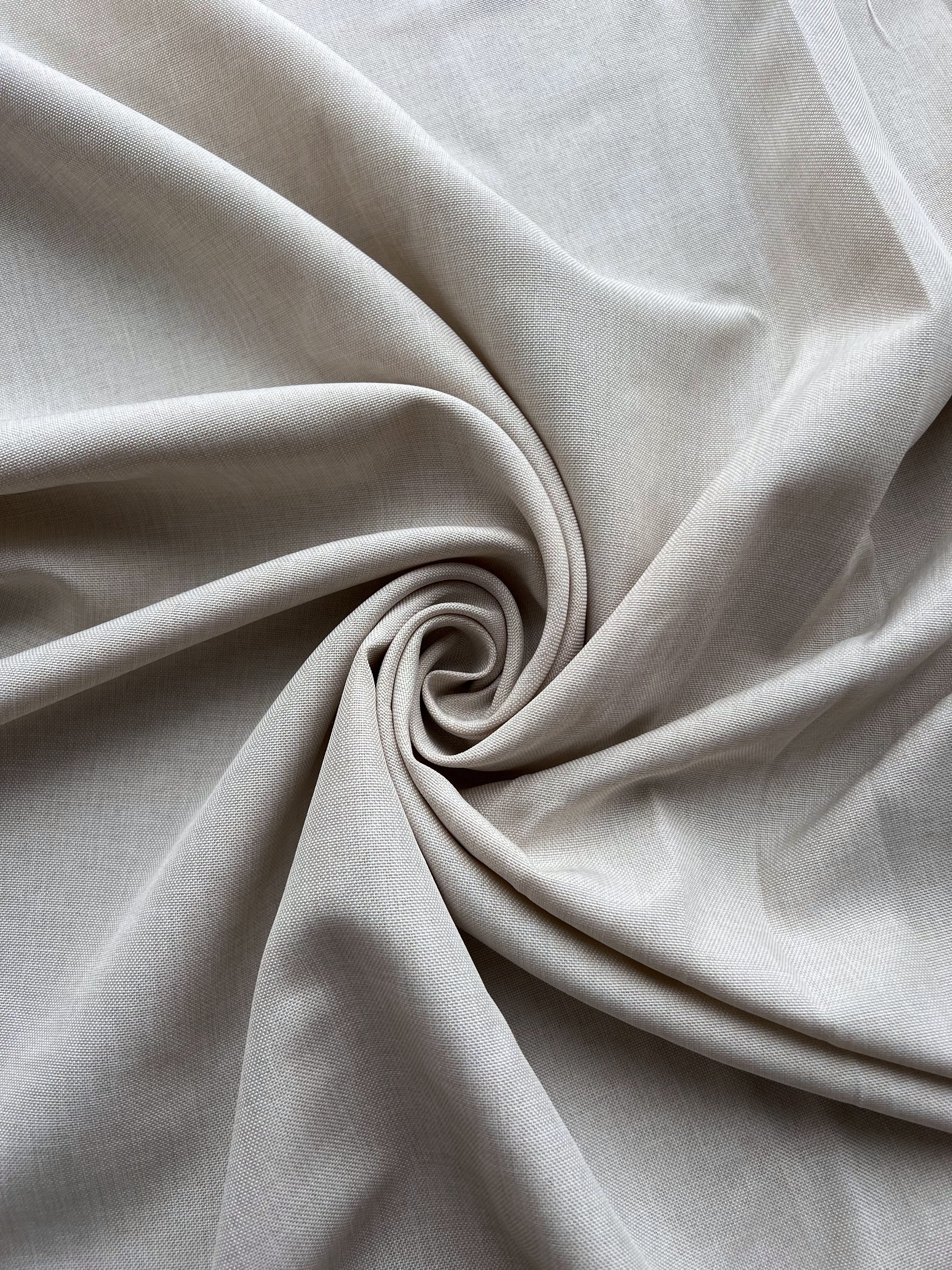 Plain linen structural curtain “Safir”, milk color