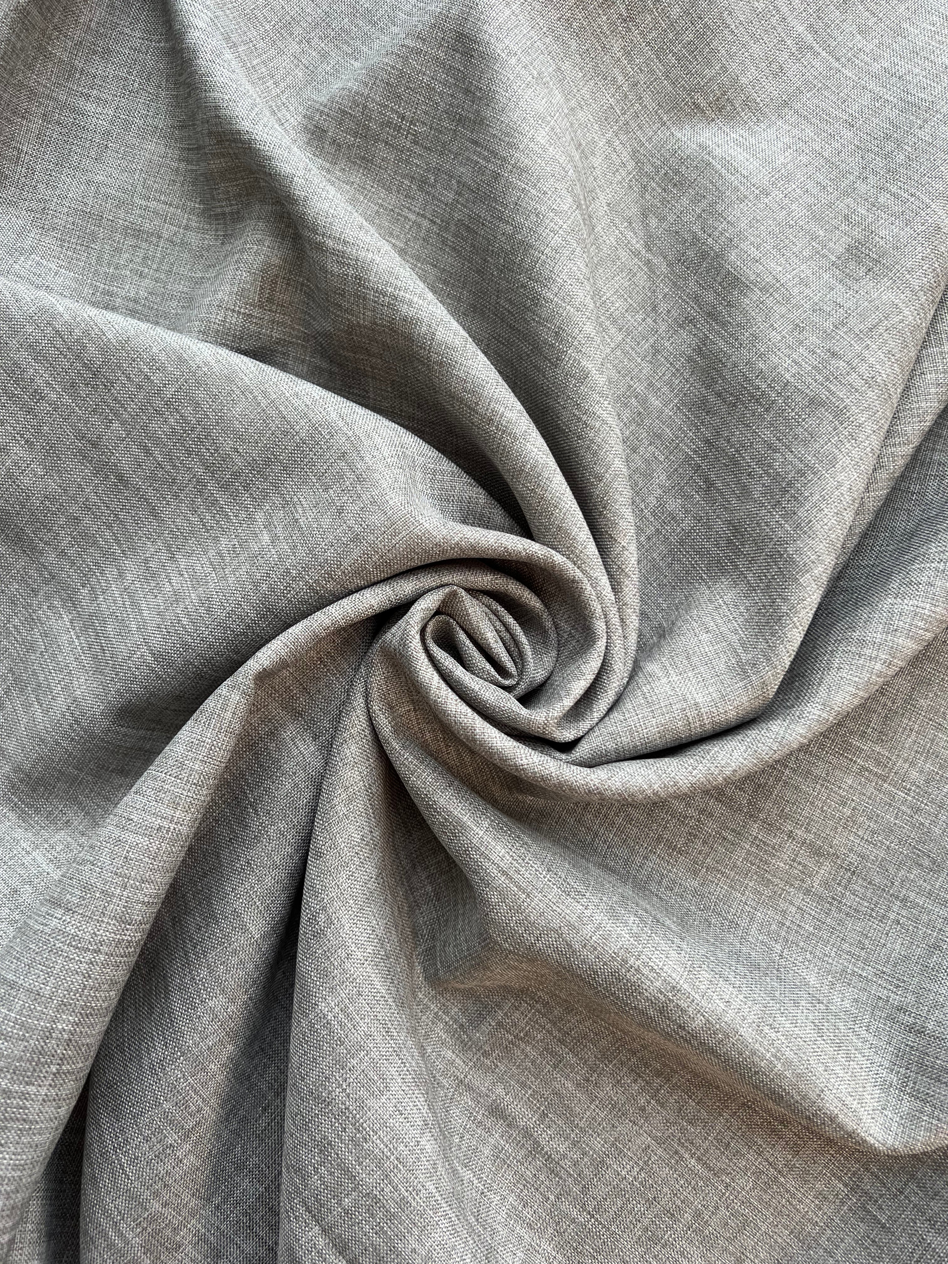 Plain linen structural curtain “Safir”, gray color