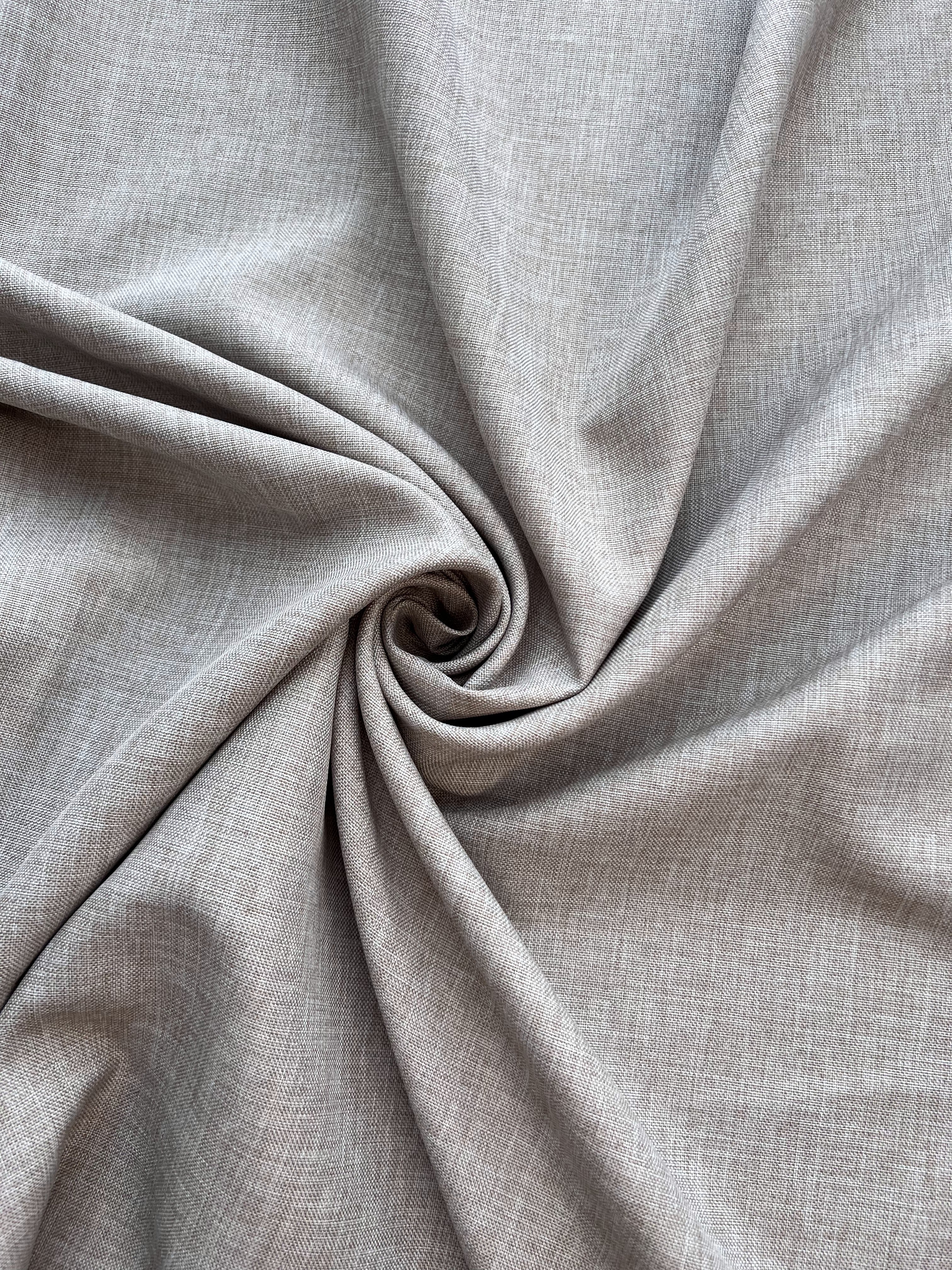 Plain linen structural curtain “Safir”, gray-beige color