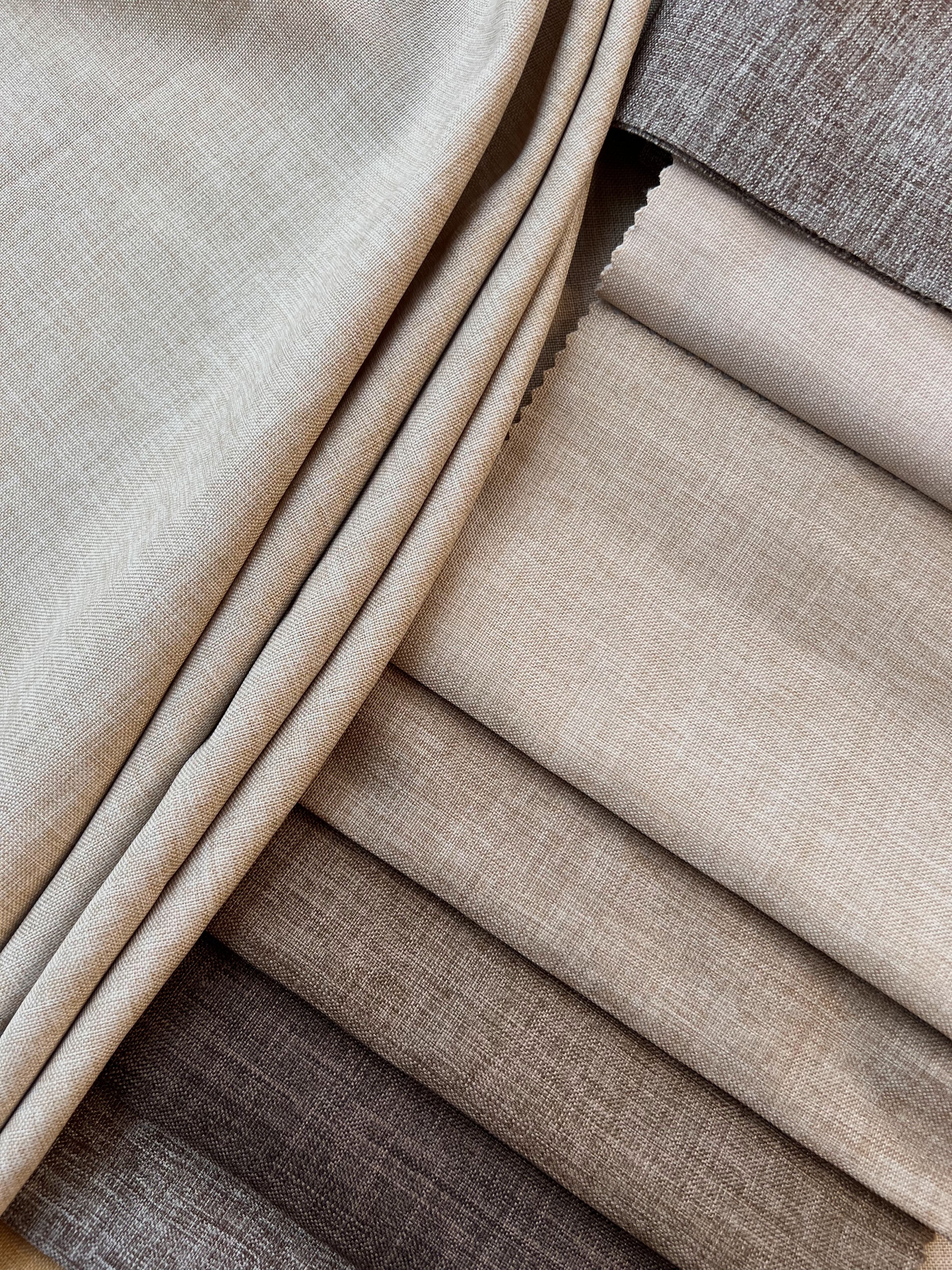 Plain linen structural curtain “Safir”, sand color