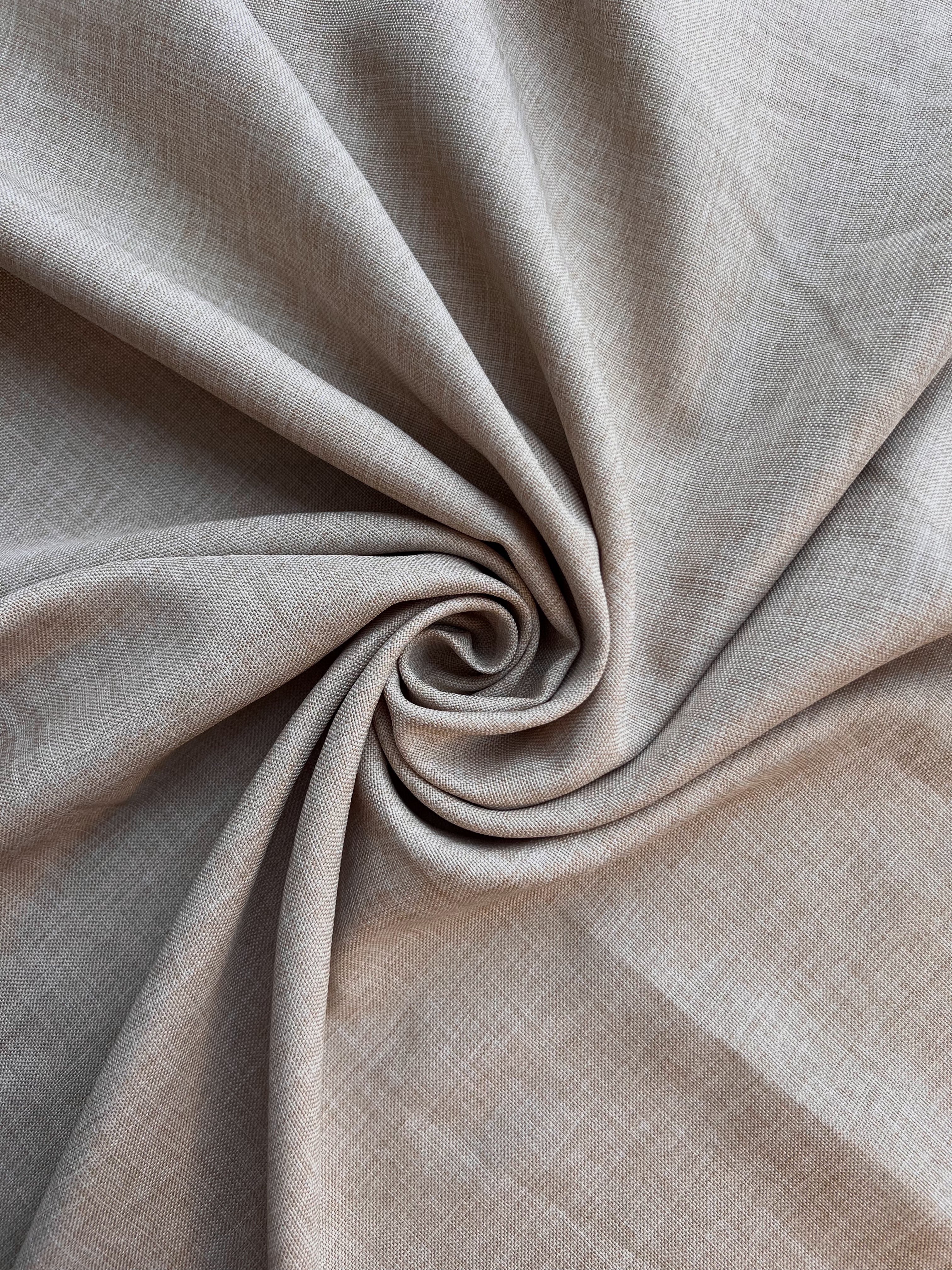 Plain linen structural curtain “Safir”, sand color