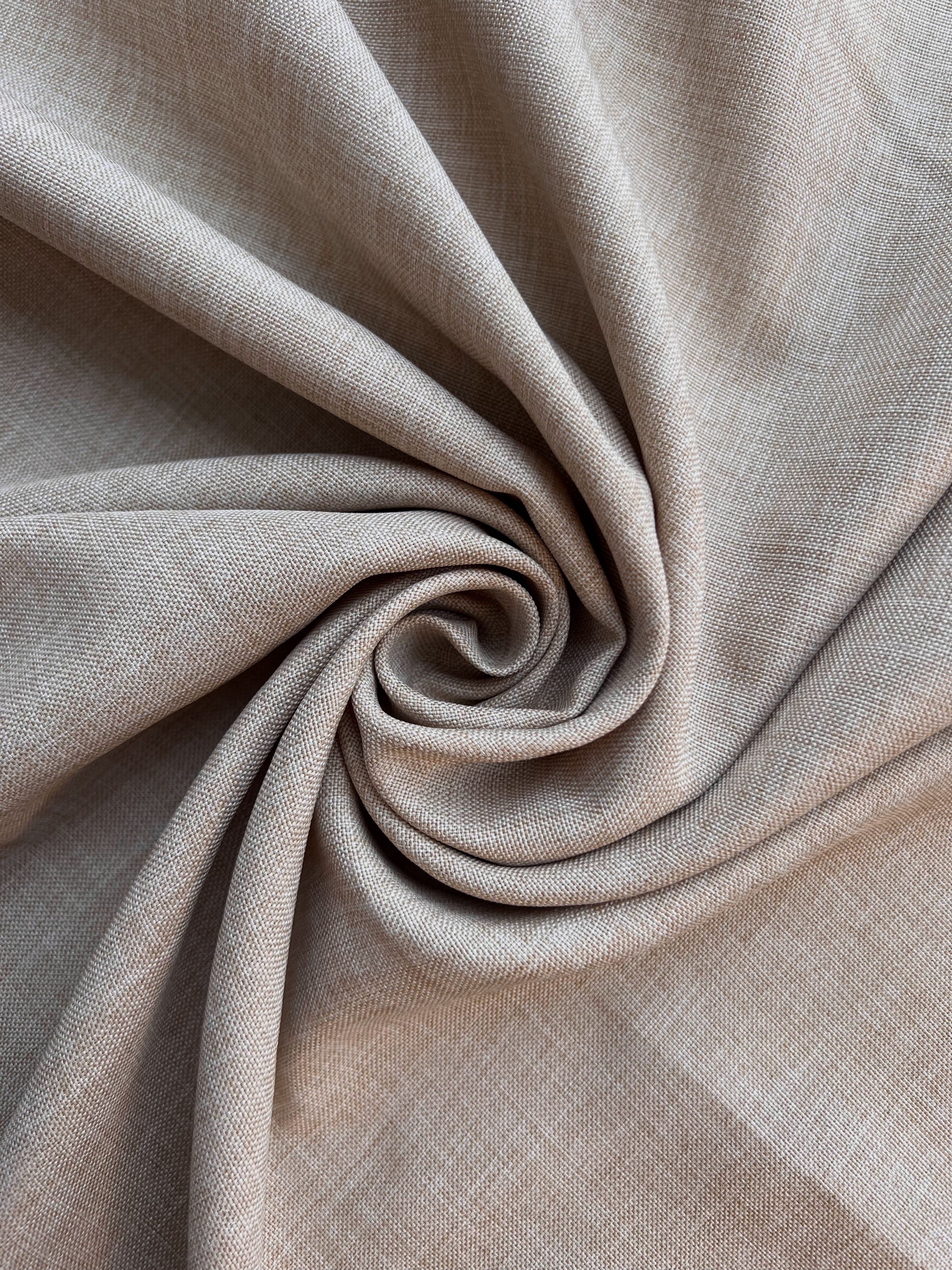 Plain linen structural curtain “Safir”, sand color