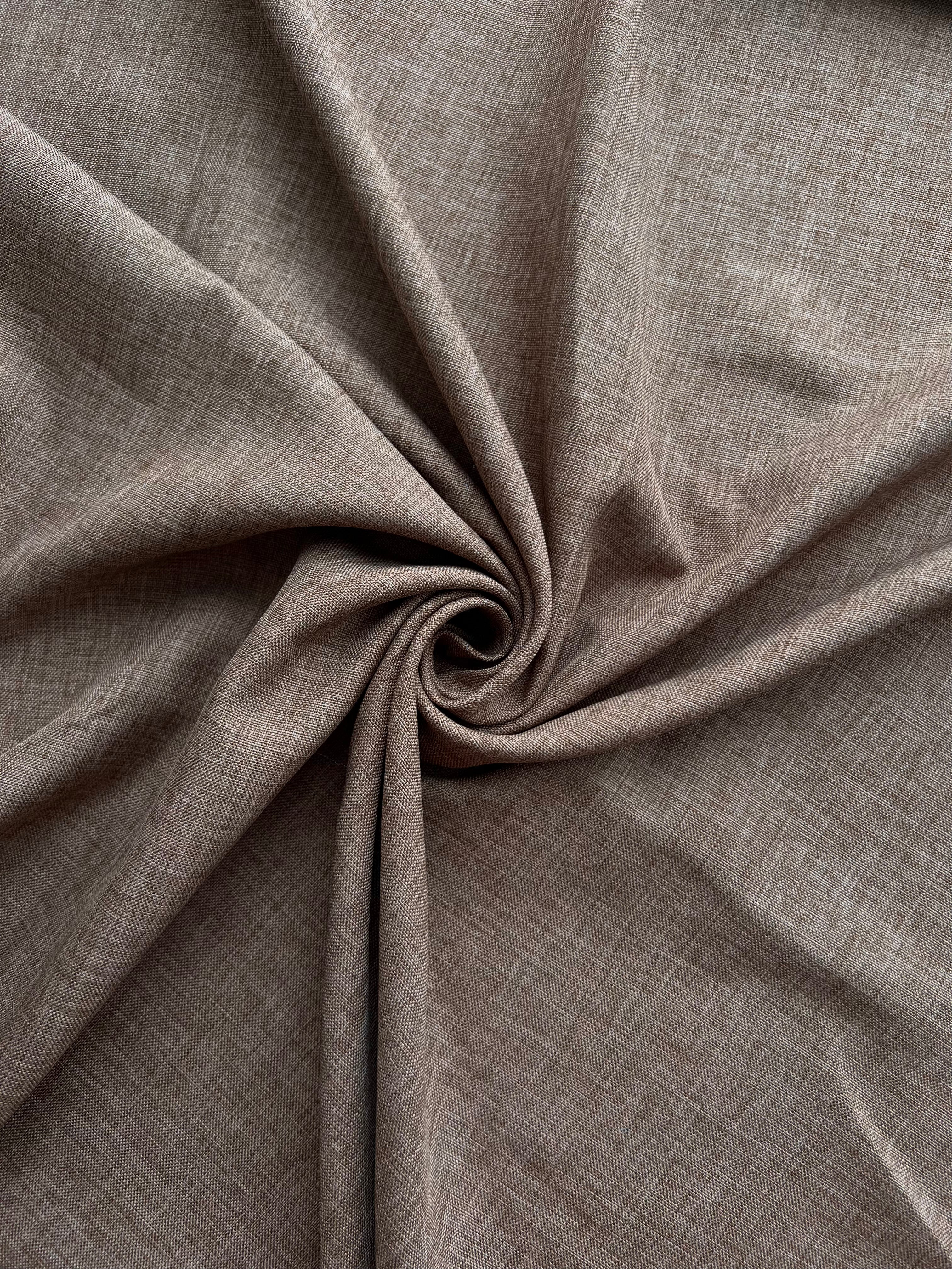 Plain linen structural curtain “Safir”, graphite color