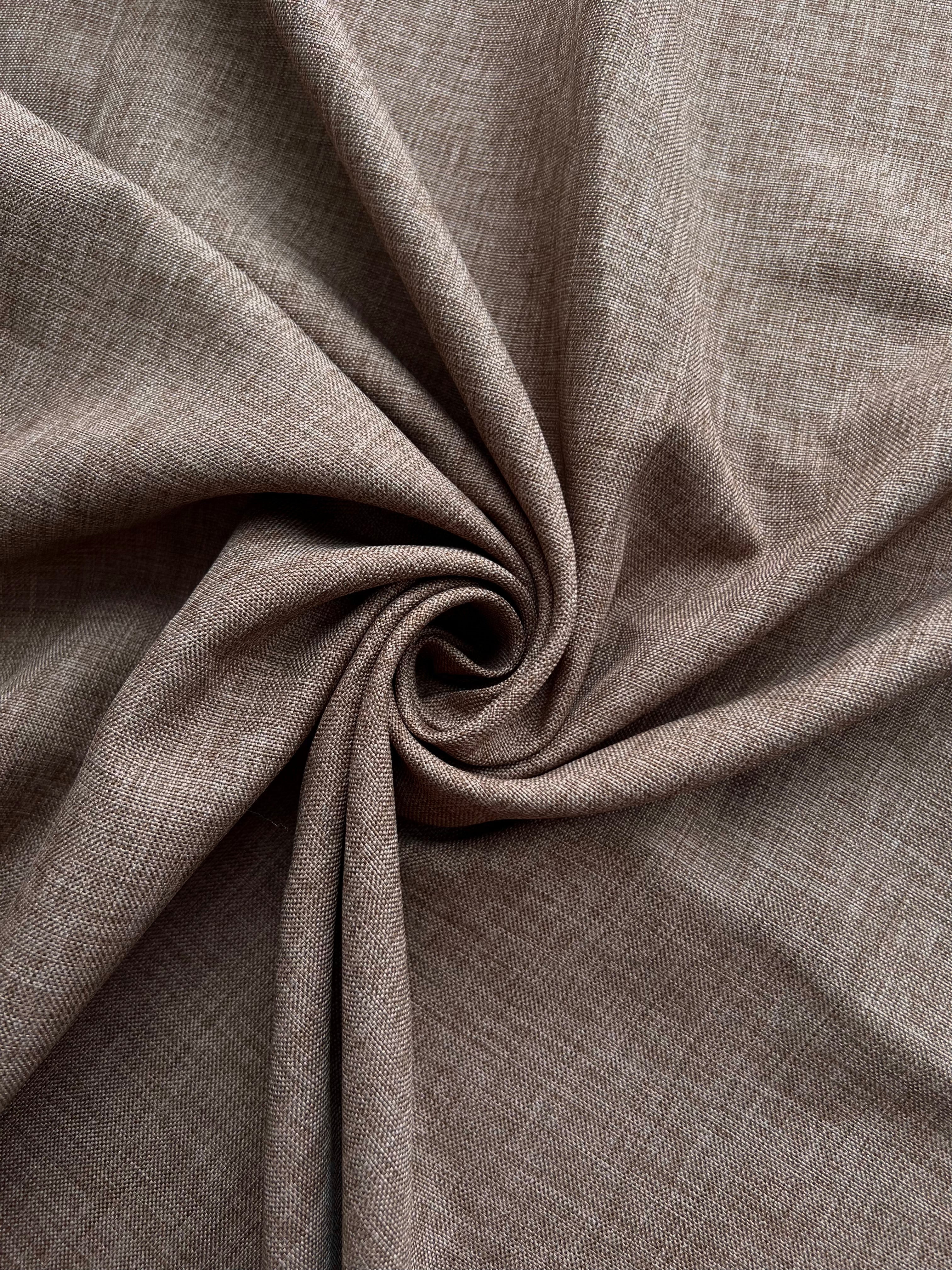 Plain linen structural curtain “Safir”, graphite color