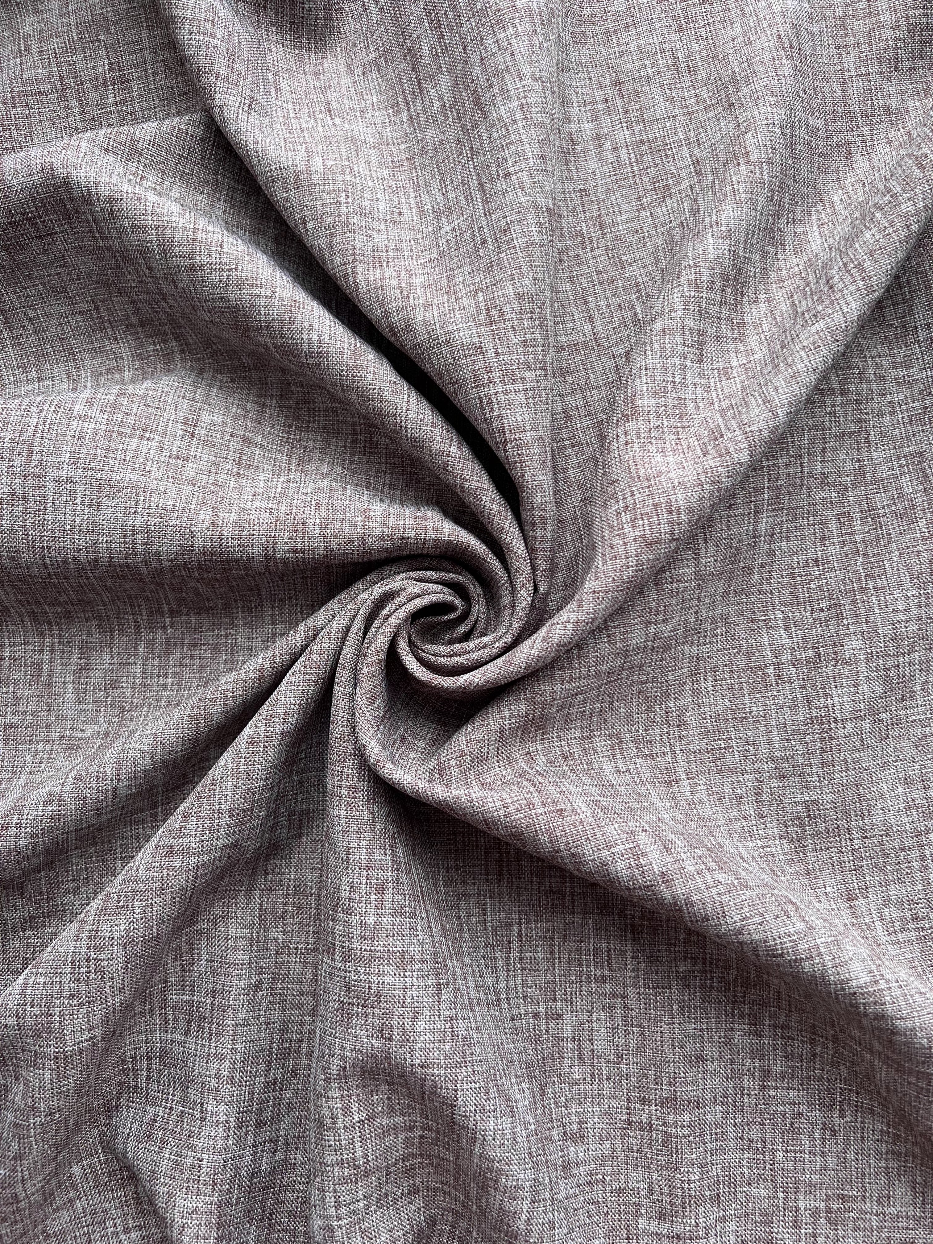 Plain linen structural curtain “Safir”, light brown color