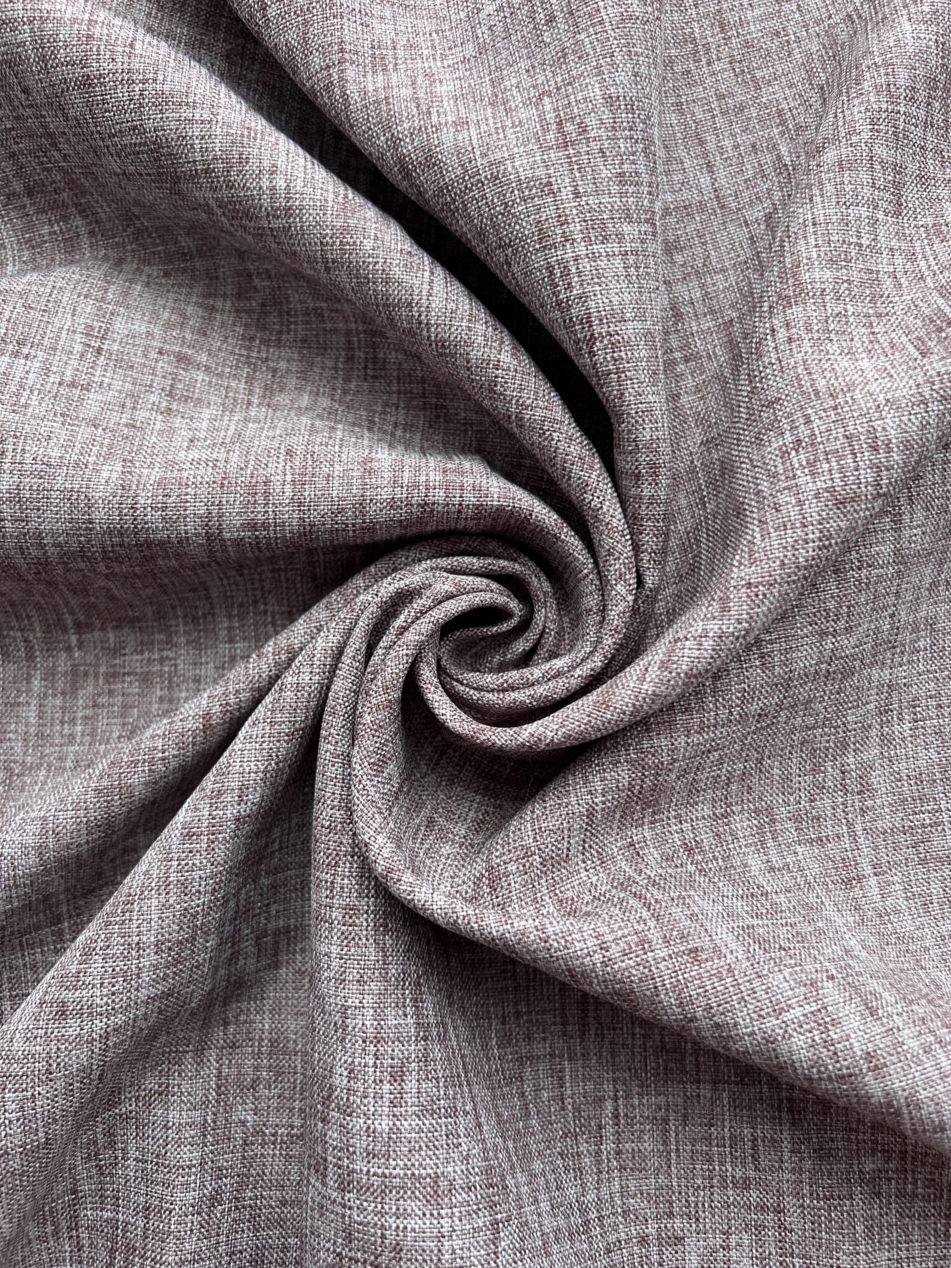 Plain linen structural curtain “Safir”, light brown color