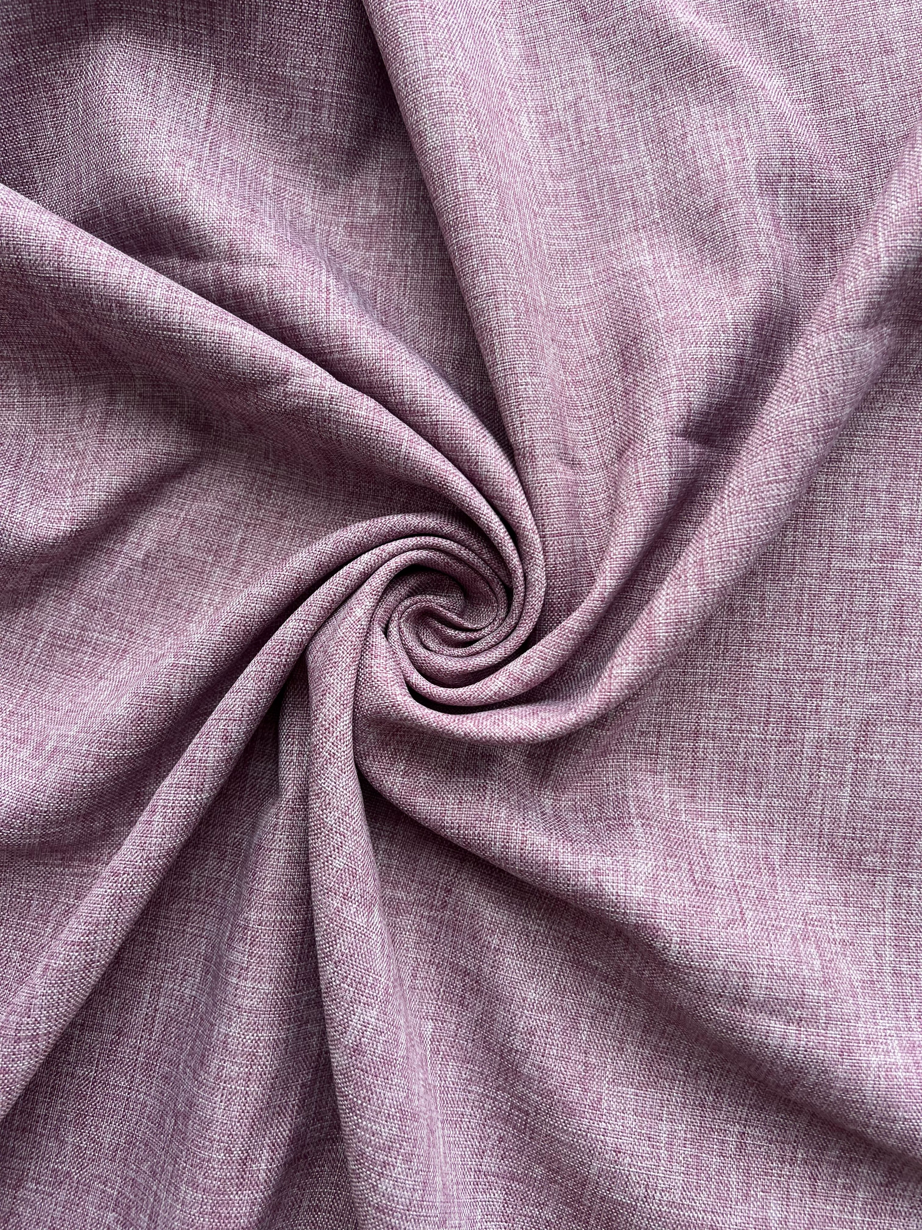 Plain linen structural curtain “Safir”, pink color