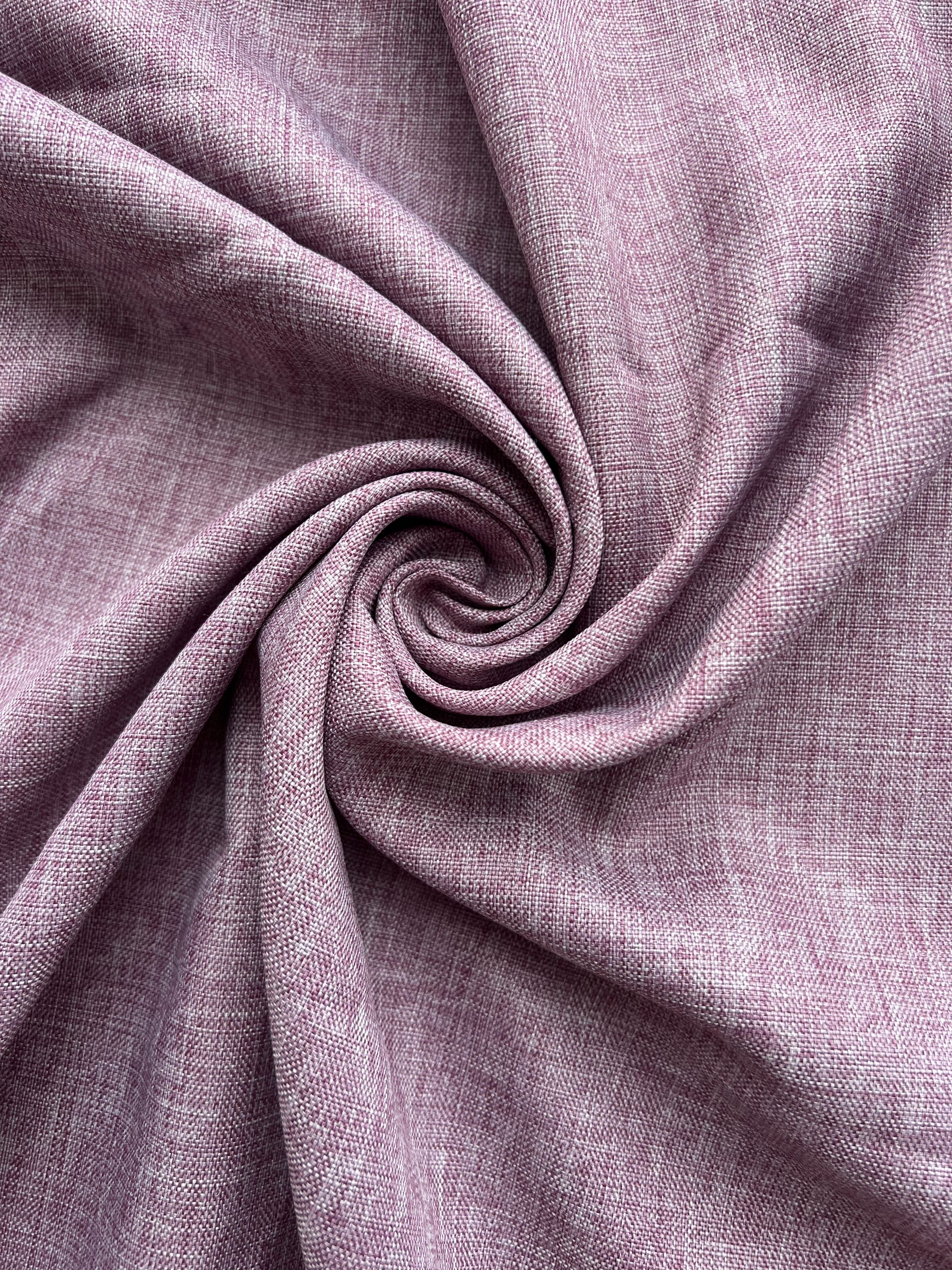 Plain linen structural curtain “Safir”, pink color