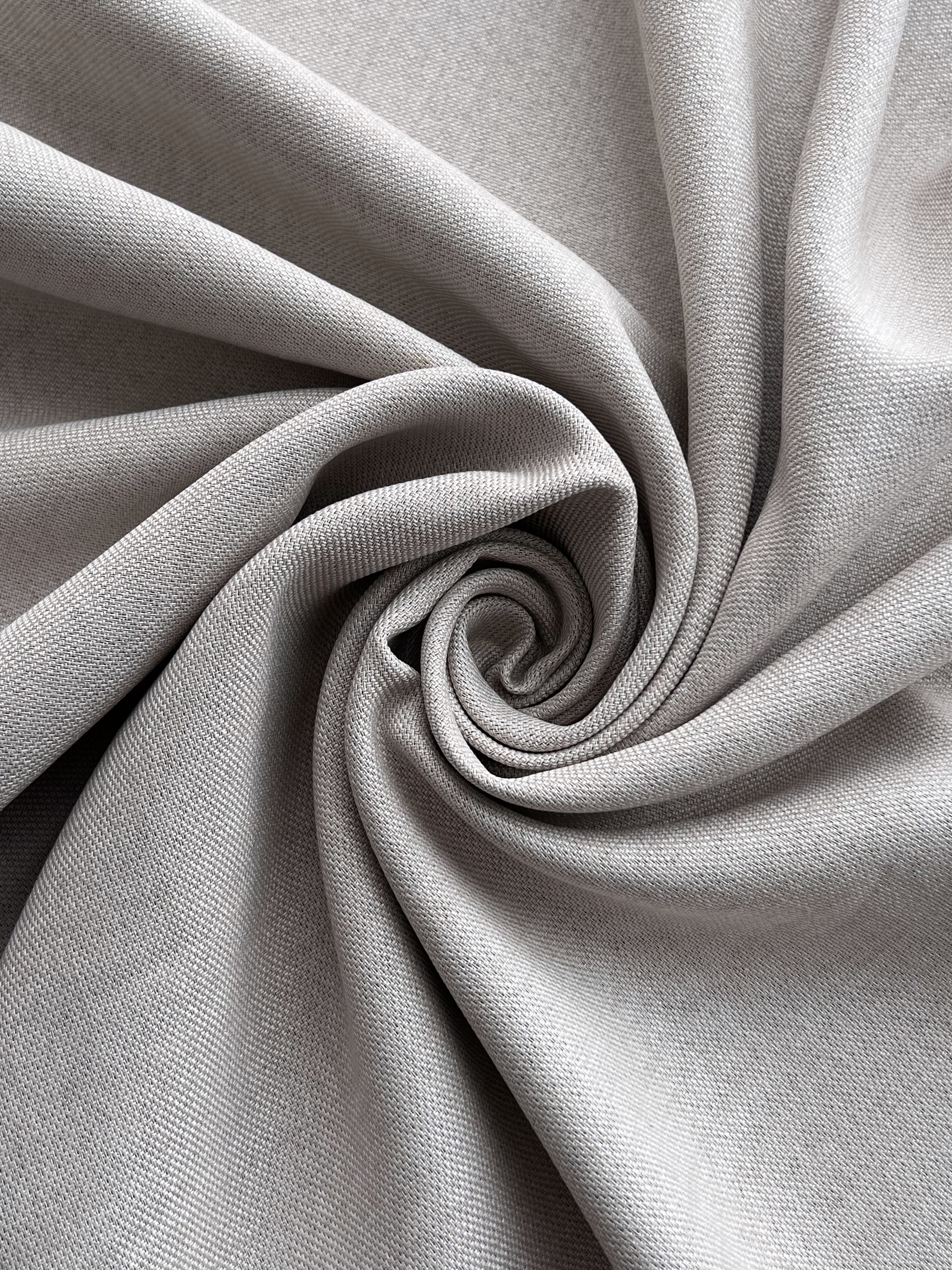 Plain linen curtain with blackout lining, milk color