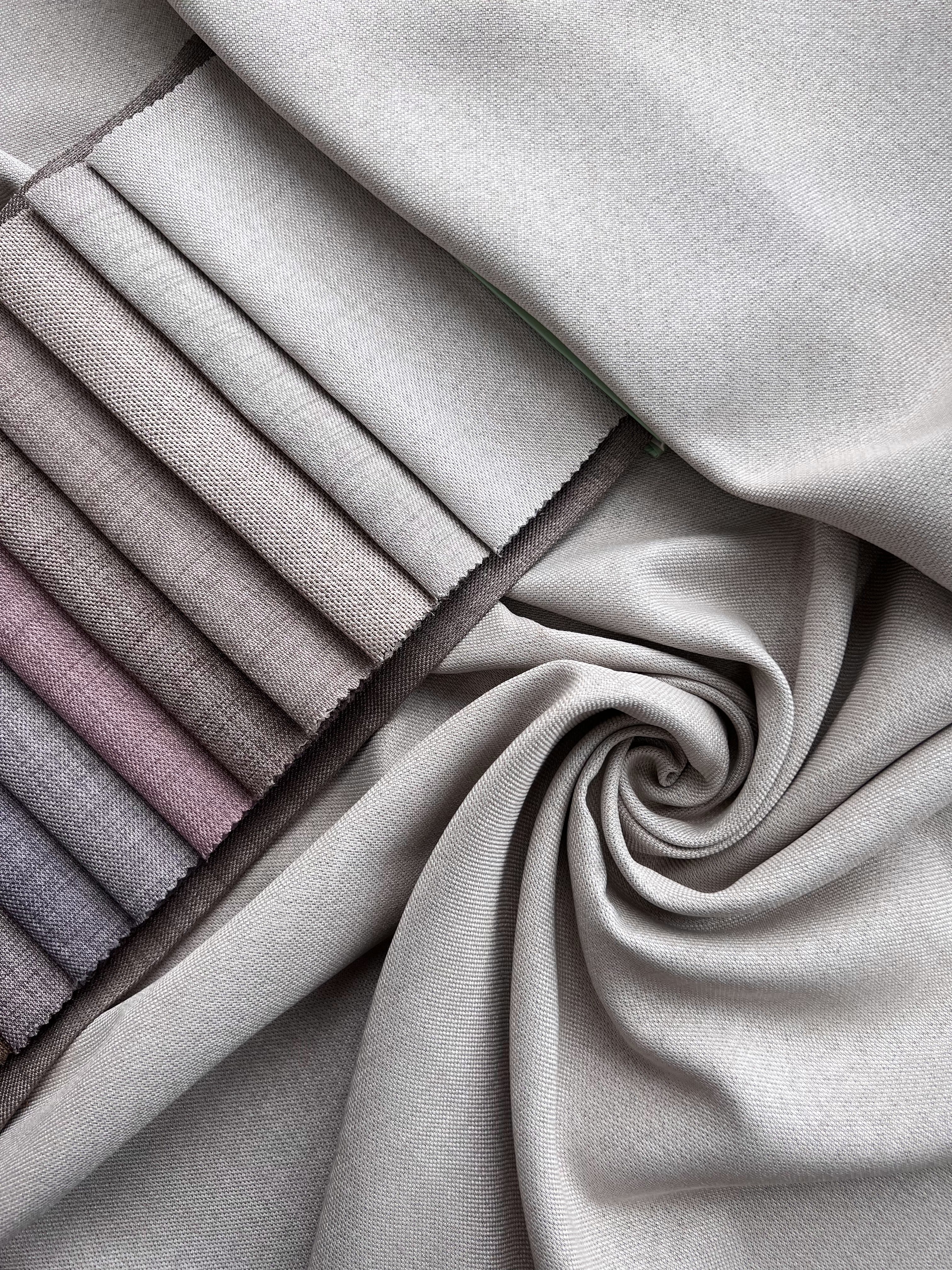 Plain linen curtain with blackout lining, milk color