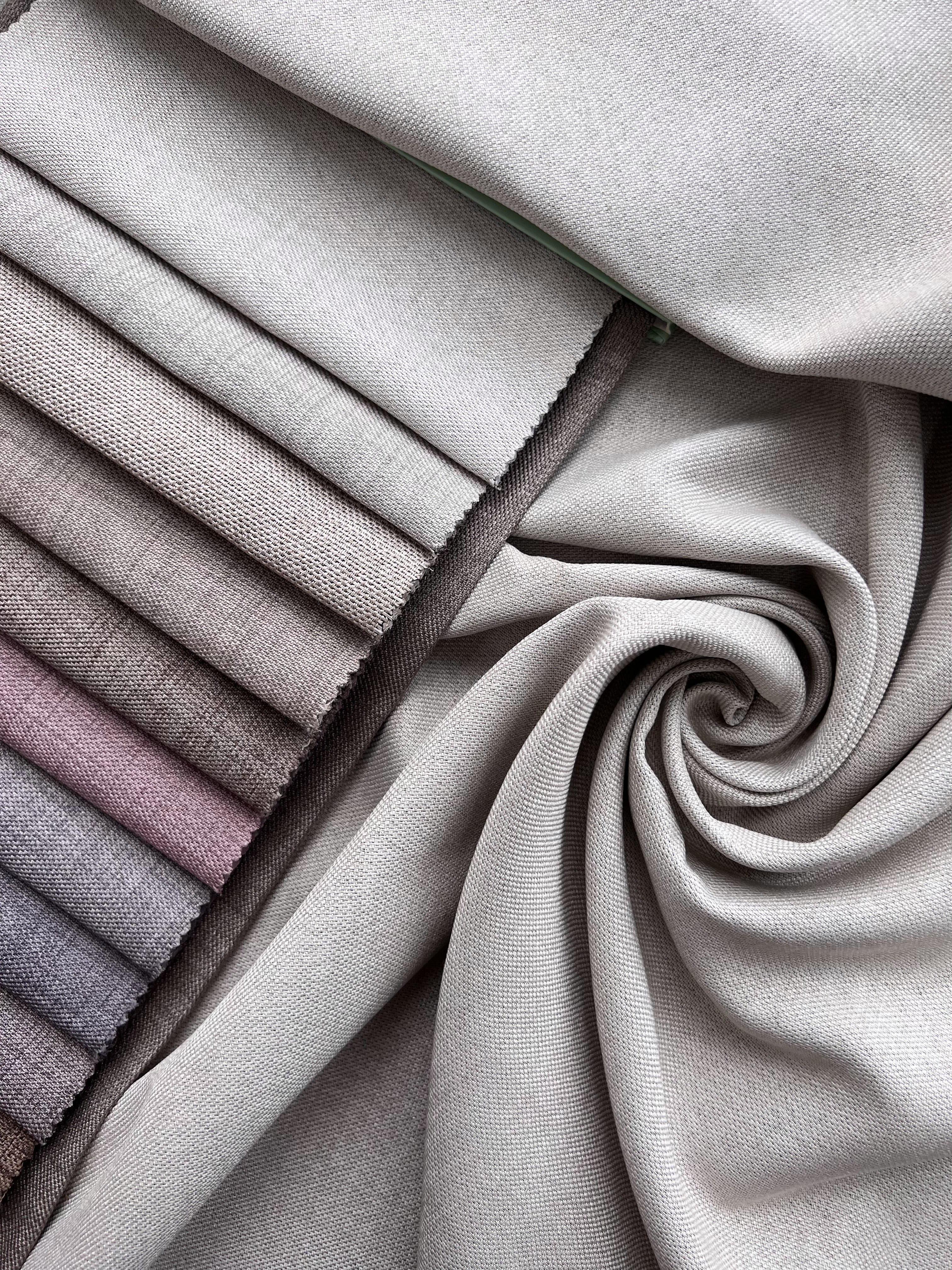 Plain linen curtain with blackout lining, milk color