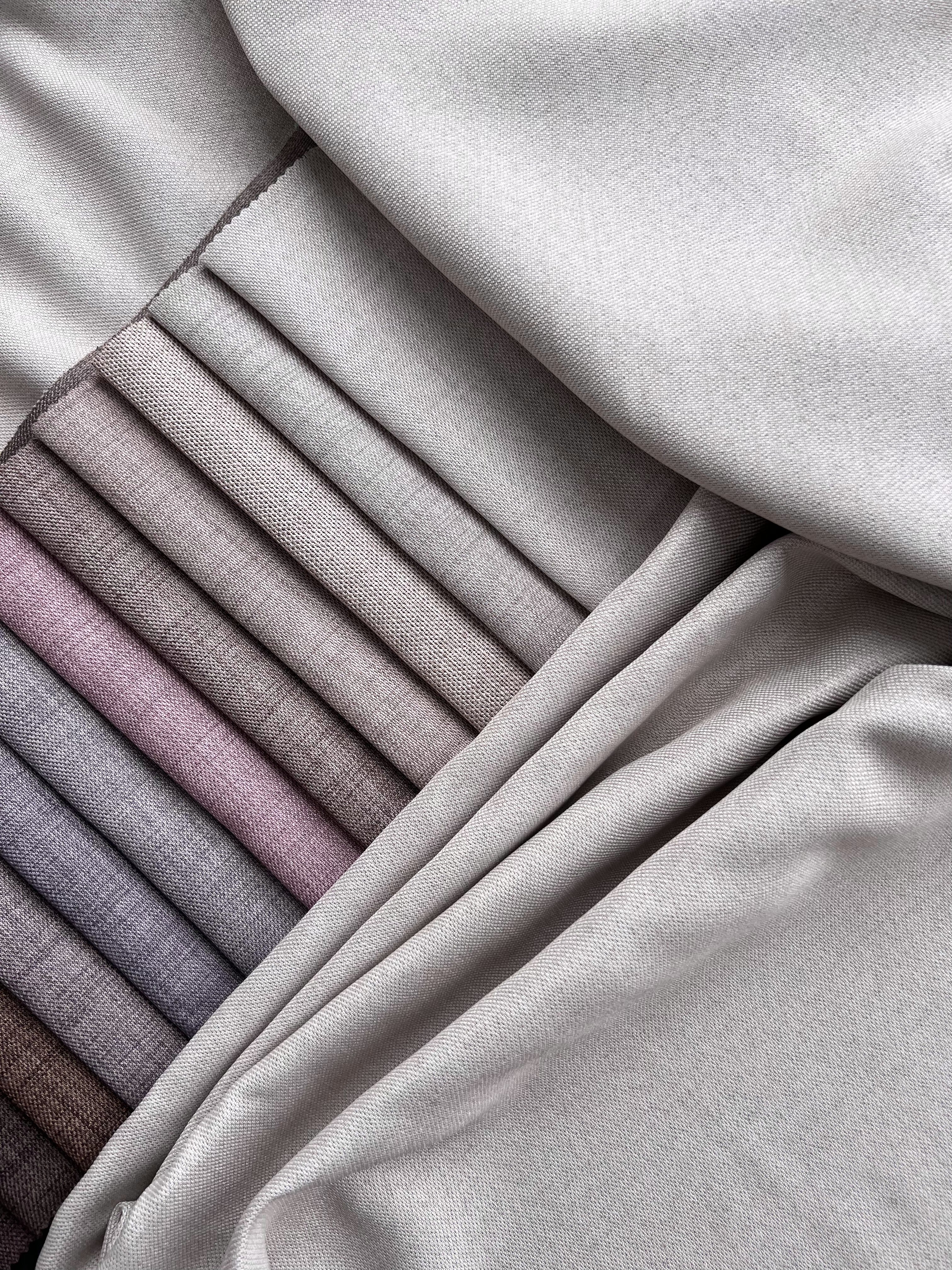 Plain linen curtain with blackout lining, milk color