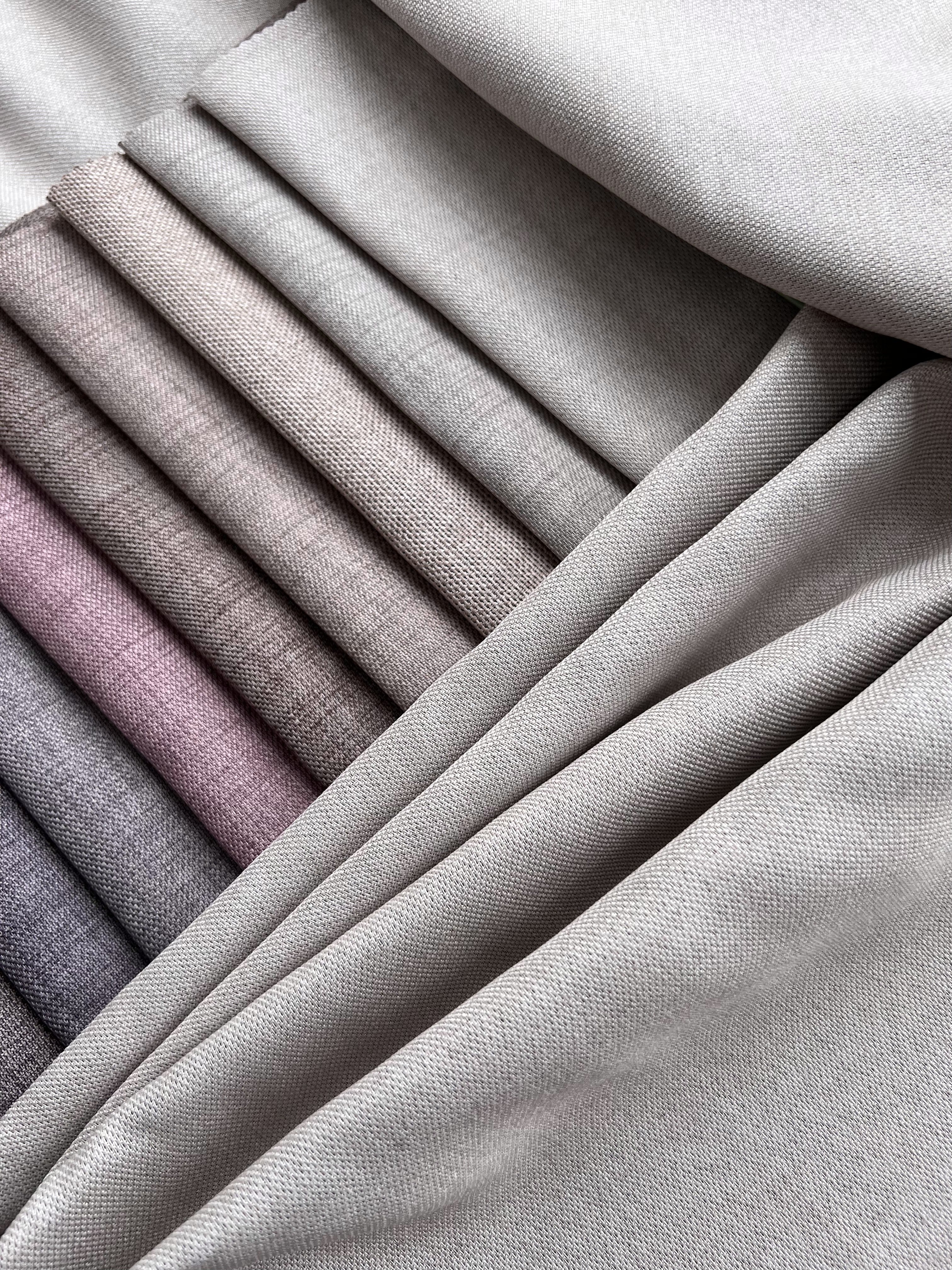 Plain linen curtain with blackout lining, milk color