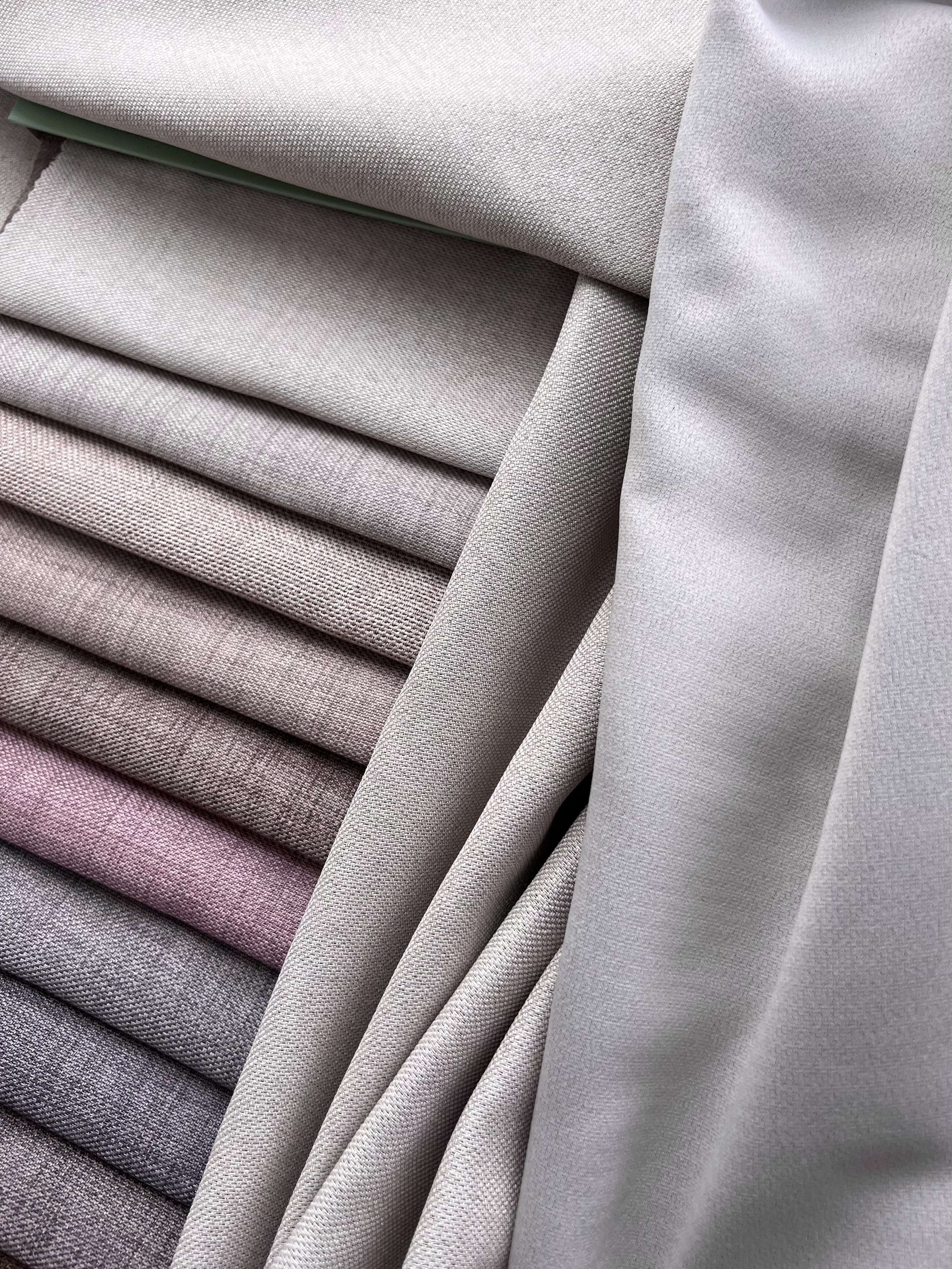 Plain linen curtain with blackout lining, milk color