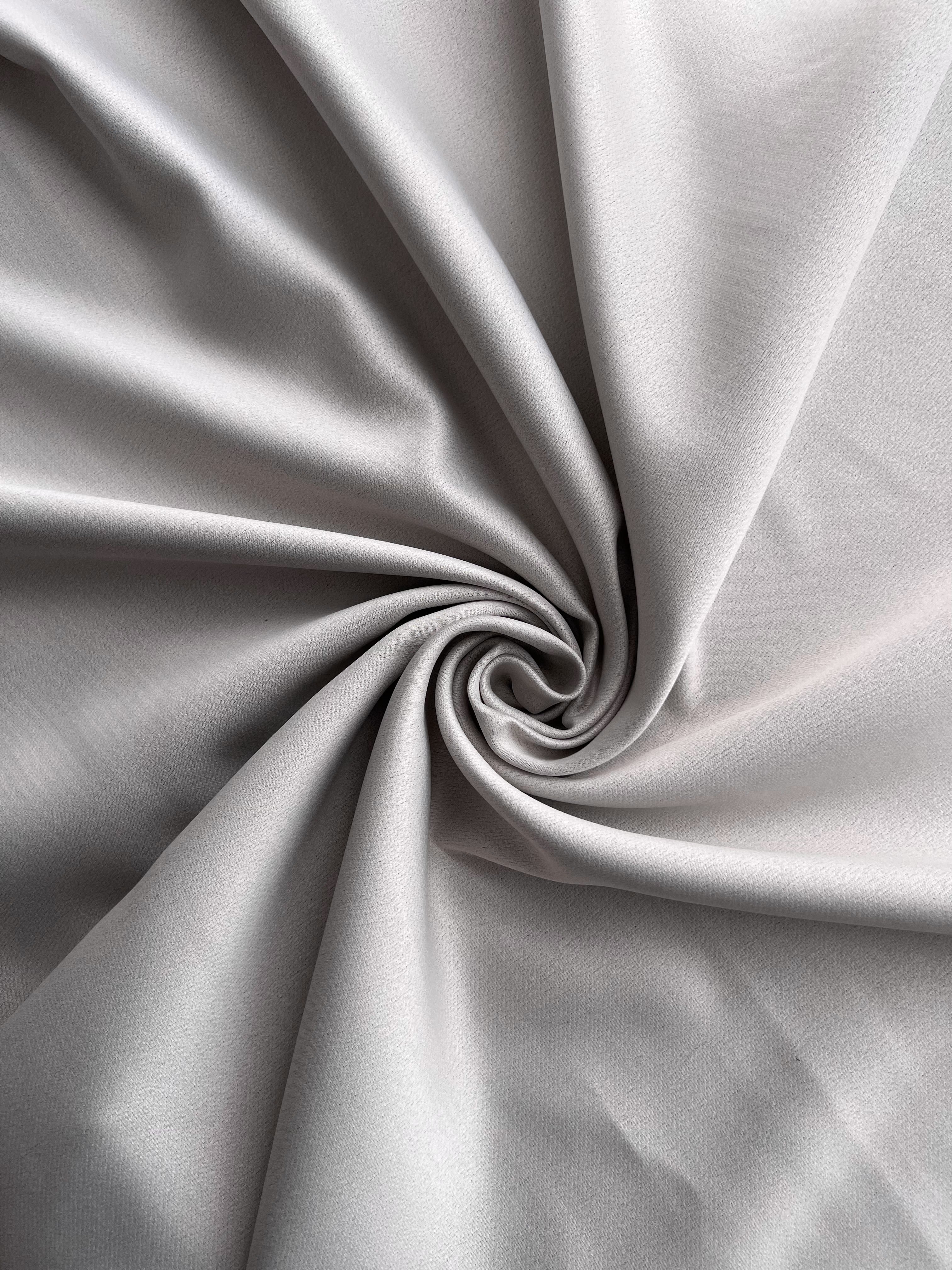 Plain linen curtain with blackout lining, milk color