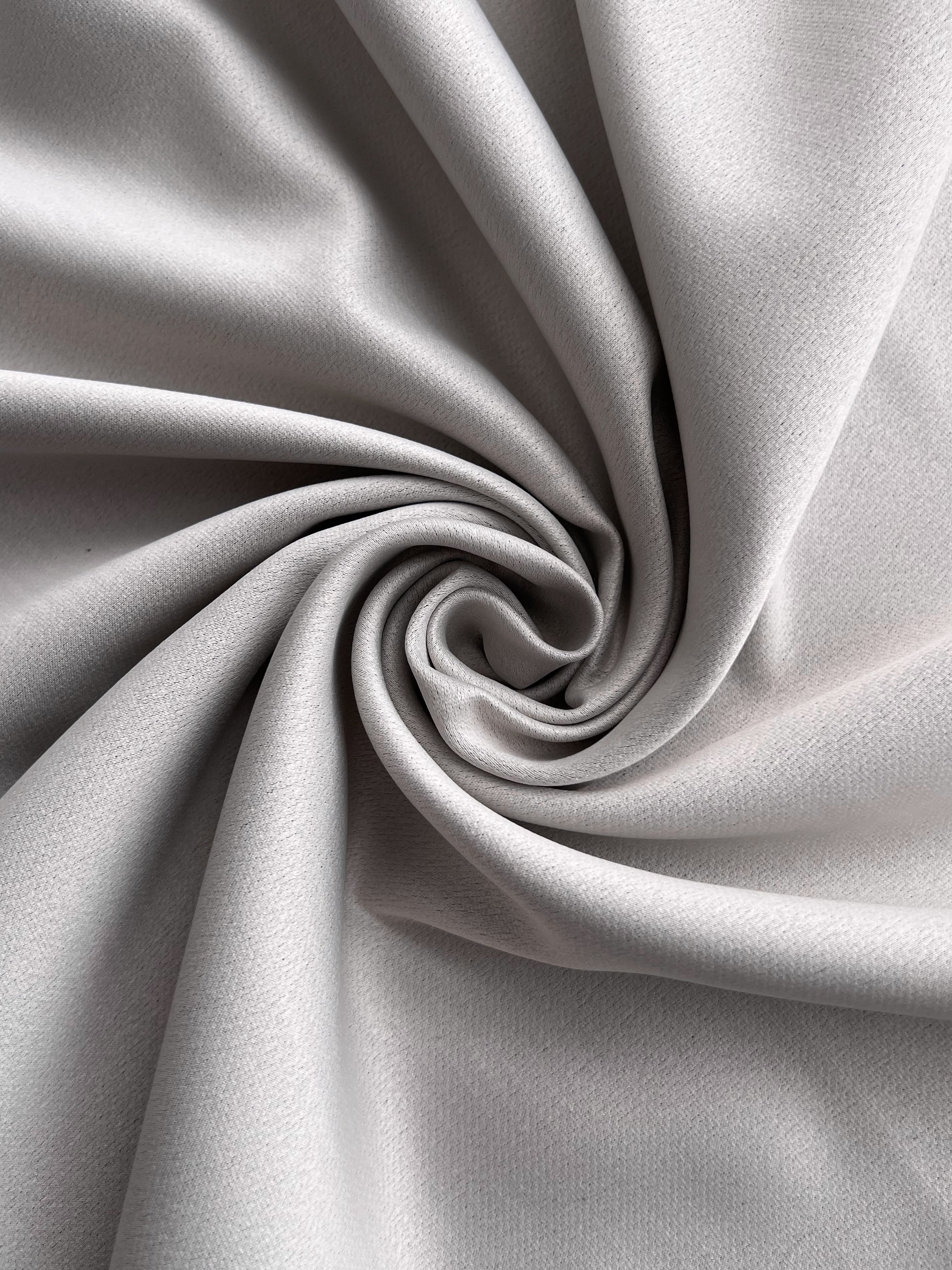 Plain linen curtain with blackout lining, milk color